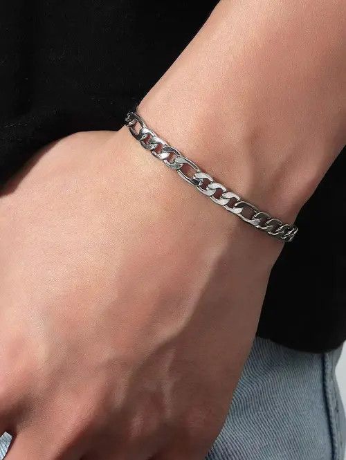 Vintage Stainless Steel Minimalist Link Bracelet Size ONE SIZE - 3 Thumbnail
