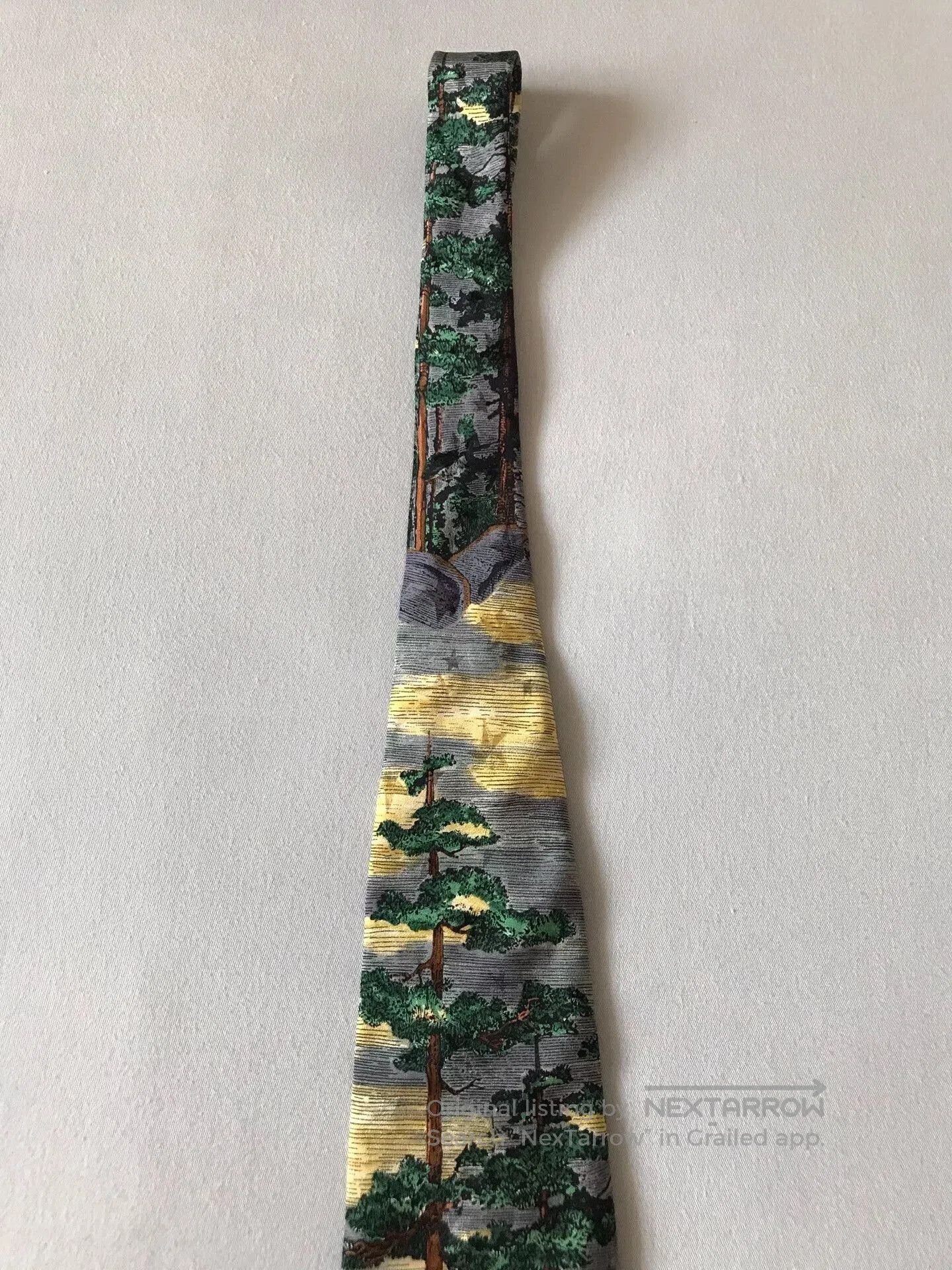 Vintage Vintage Oil Painting Fishing Tango Tie. Size ONE SIZE - 5 Thumbnail