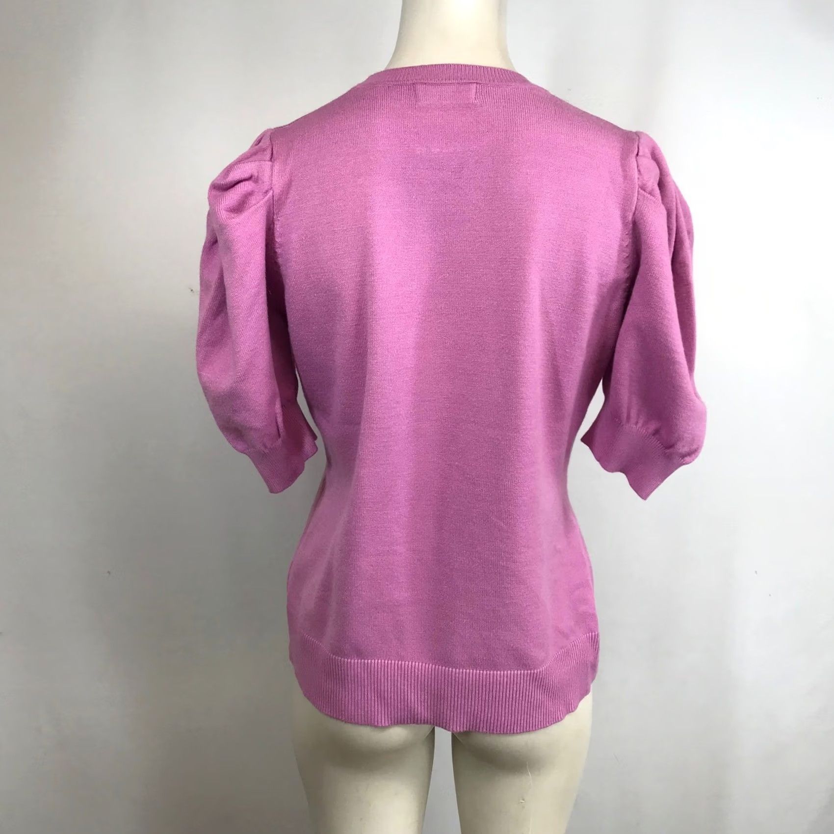 Vintage Zenana Pink Knit Sweater Top Puff Sleeve Crew Neck L Woman/XXL? Size L / US 10 / IT 46 - 5 Thumbnail
