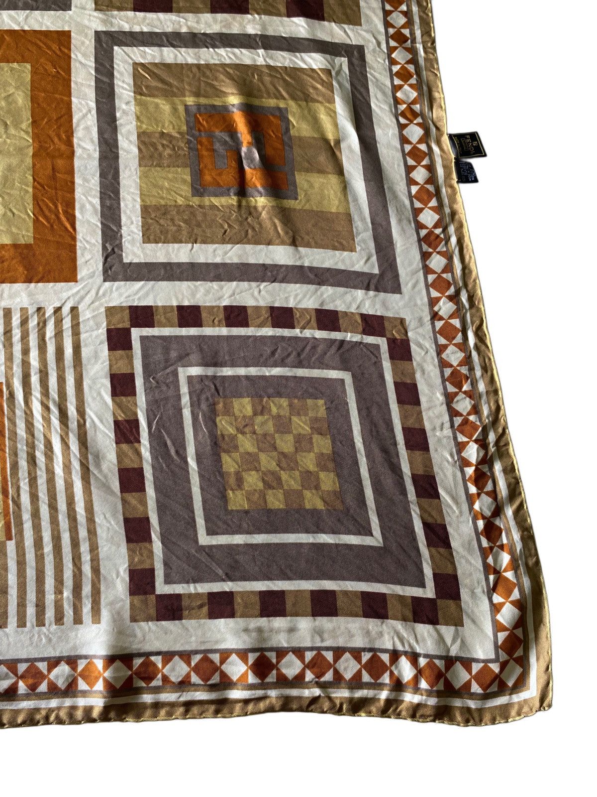 Fendi Fendi Multi Logo Silk Handkerchief/ Neckerchief/ Bandana Size ONE SIZE - 2 Thumbnail