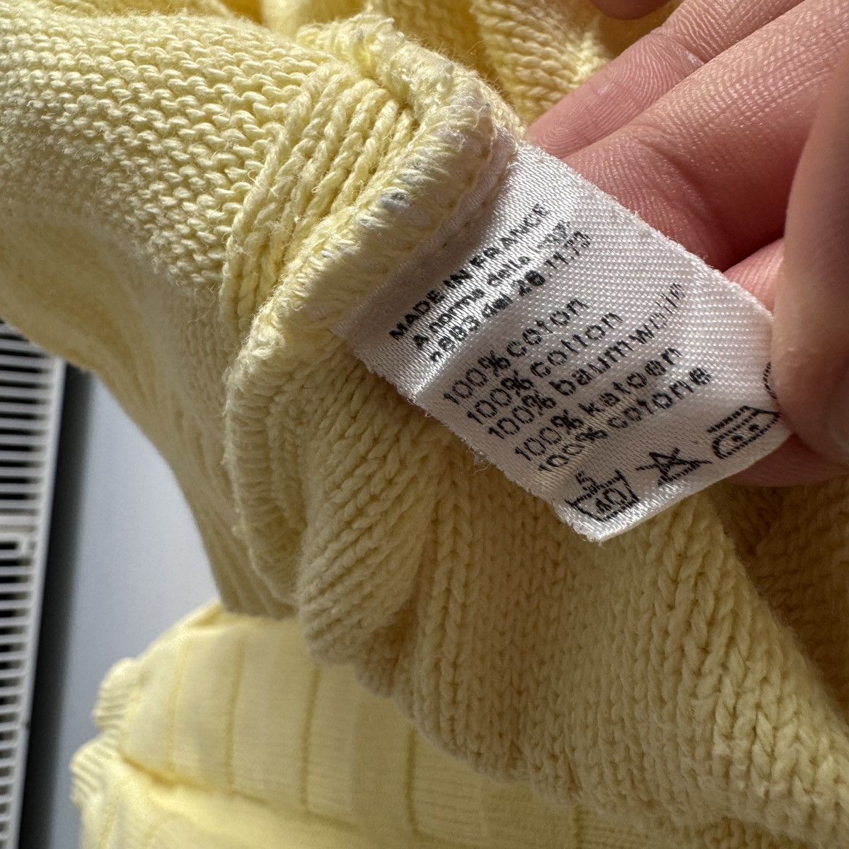 Lacoste Vintage Lacoste Sweater Made in France Pale Yellow Knit Size US L / EU 52-54 / 3 - 8 Thumbnail