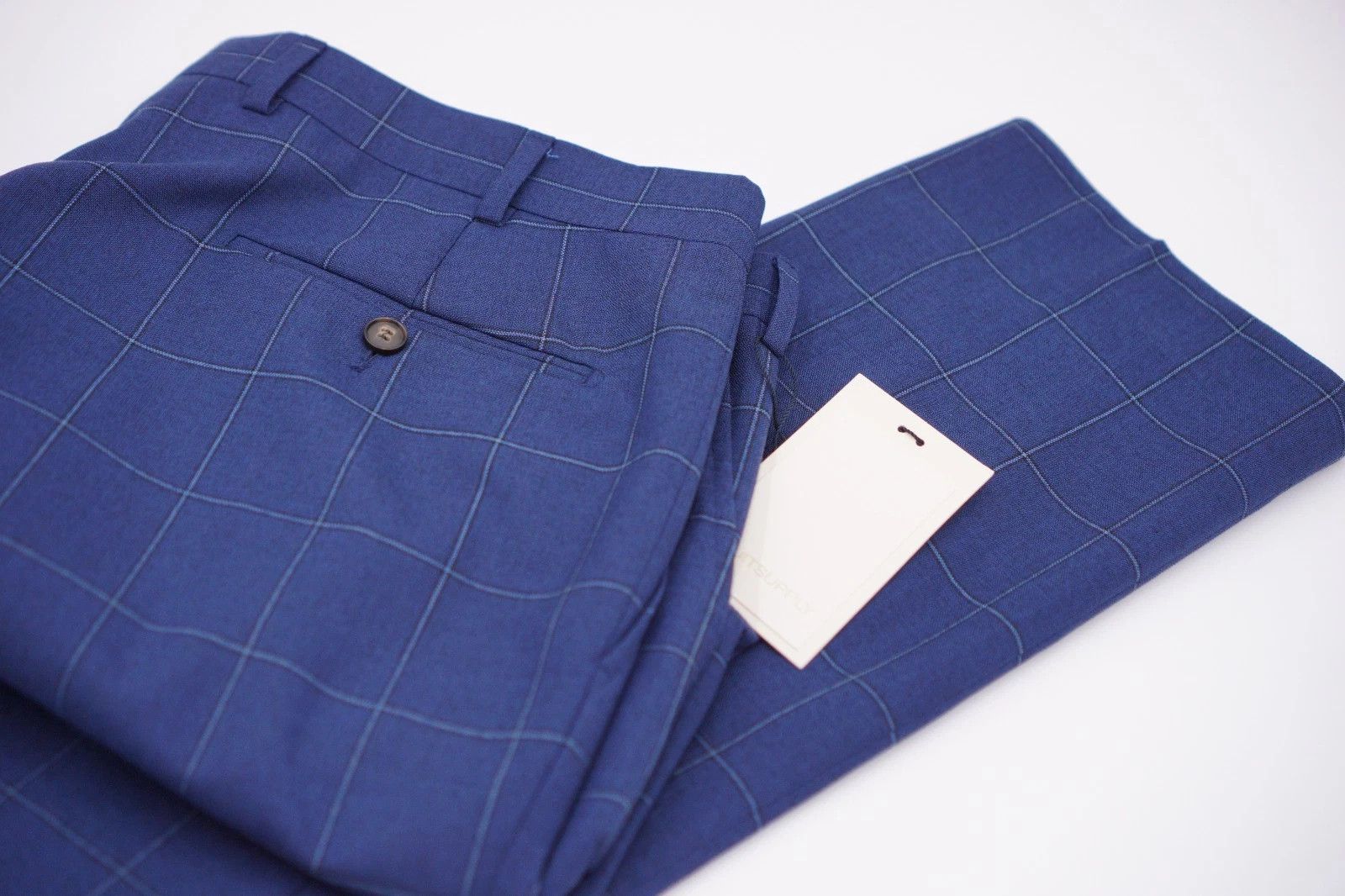 Suitsupply Men Suitsupply Trousers Navy Blue Brescia Wool & Mohair US46 Size 46R - 7 Thumbnail