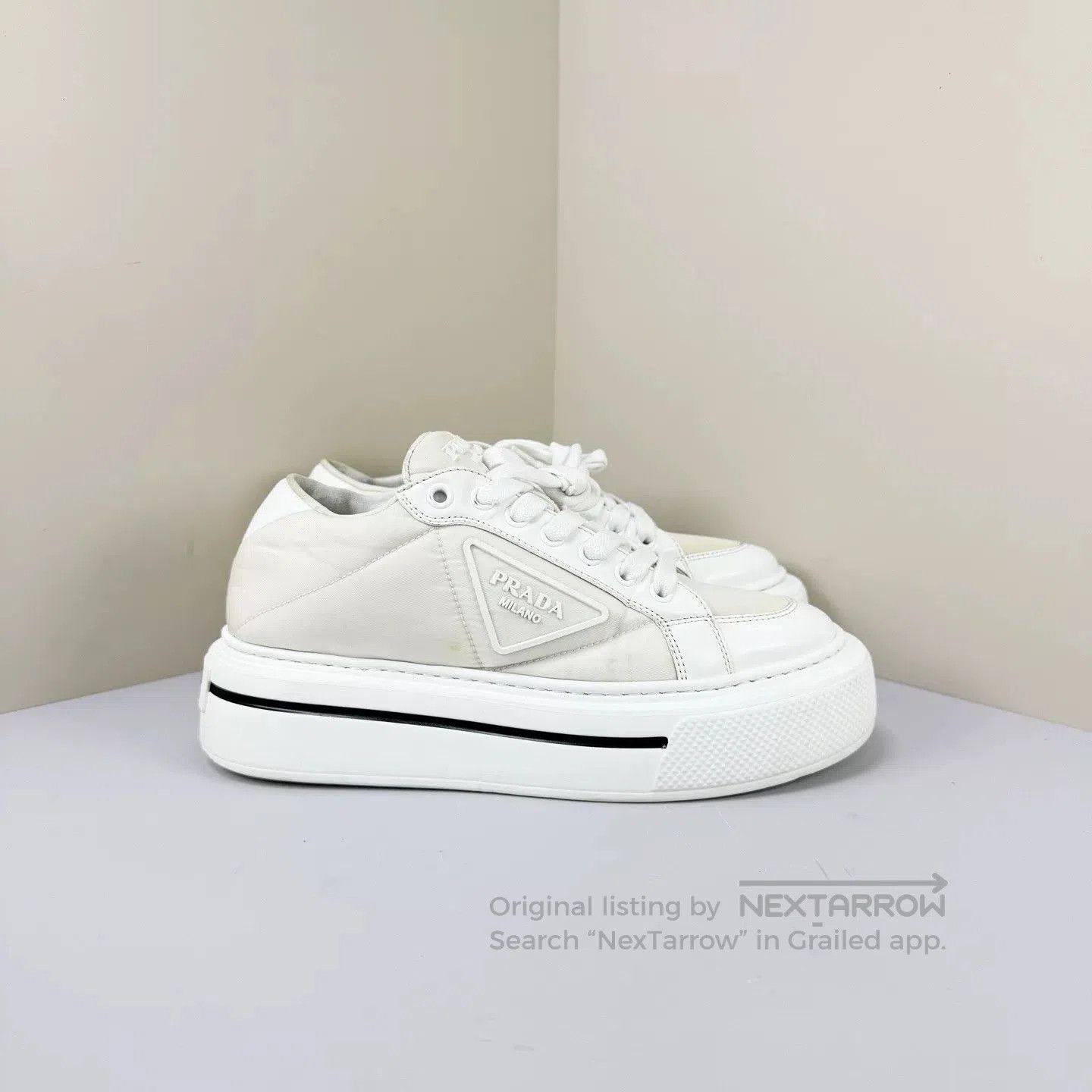 Prada Prada Marco Triangle Logo Thick Sole Sneakers. Size US 4.5 / IT 34.5 - 4 Thumbnail