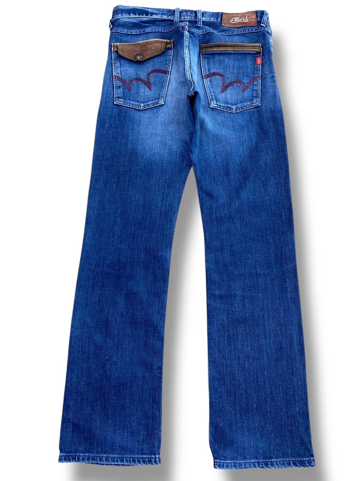Edwin Edwin Blue Trip Whiskers Style Faded Blue Wash Jeans Size US 32 / EU 48 - 3 Thumbnail