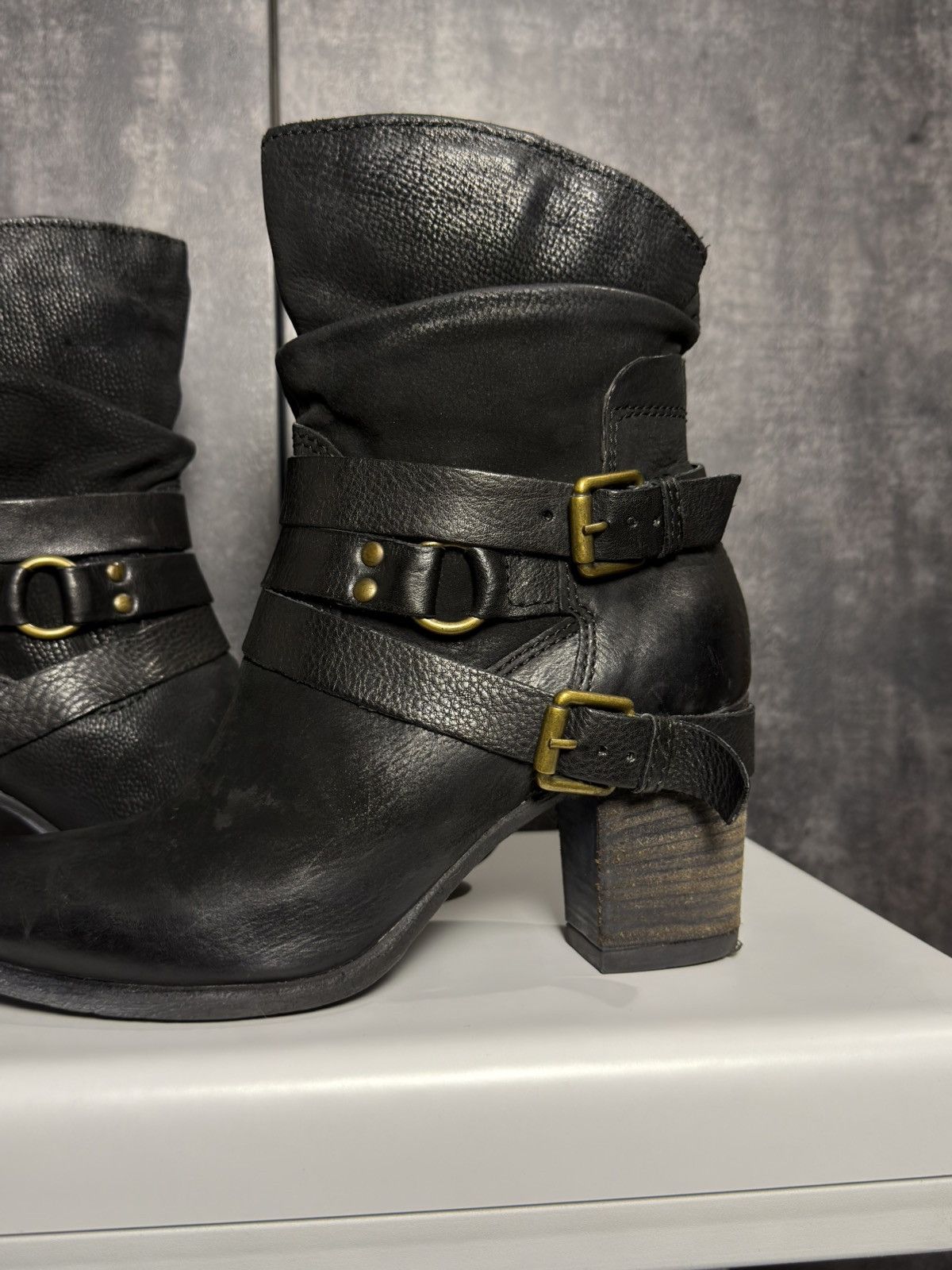Vintage Vintage Leather Belted Heels Boots Western Owens Dirk Yohji Size US 9 / IT 39 - 4 Thumbnail