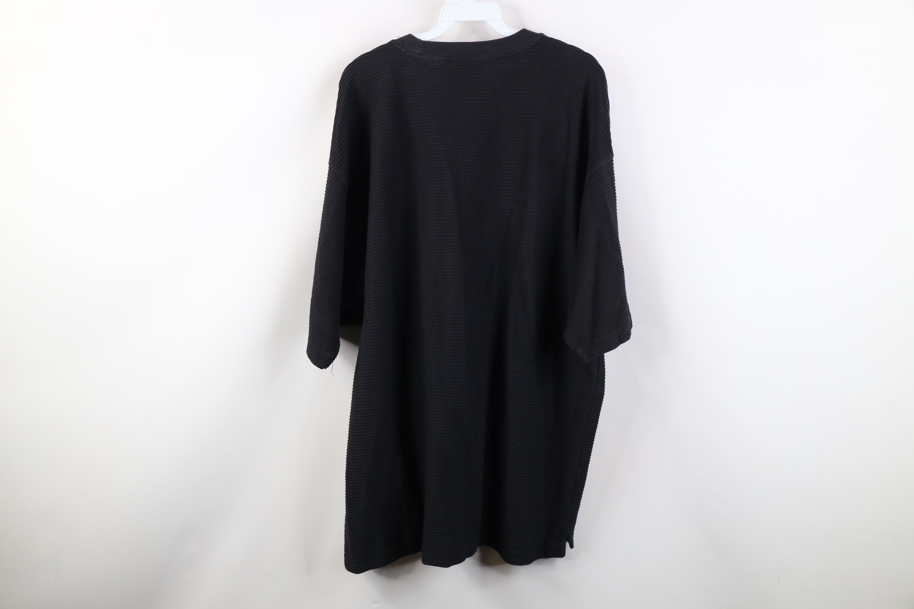 Vintage Vintage 90s Streetwear Baggy Fit Ribbed Knit T-Shirt Black Size US XL / EU 56 / 4 - 9 Thumbnail