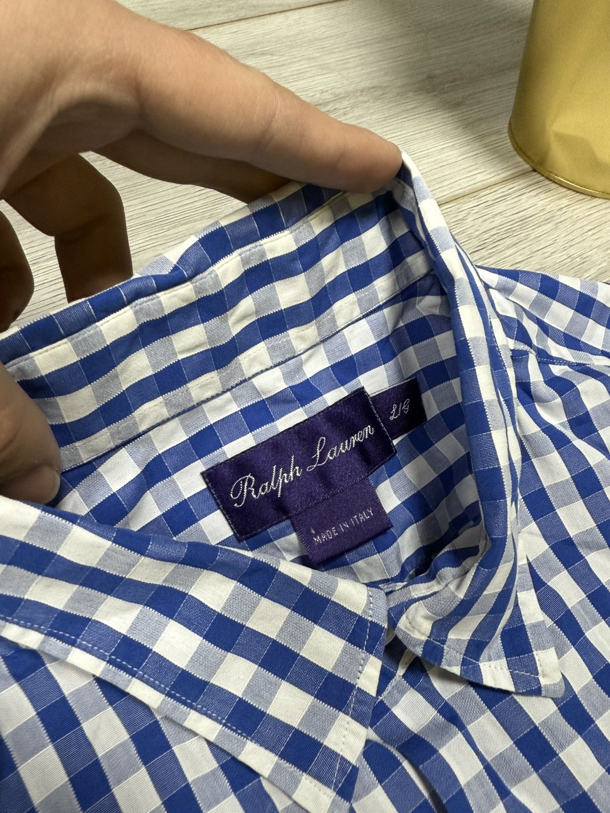 Ralph Lauren Purple Label Ralph Lauren POLO Purple Label shirt check mesh Size US L / EU 52-54 / 3 - 4 Thumbnail