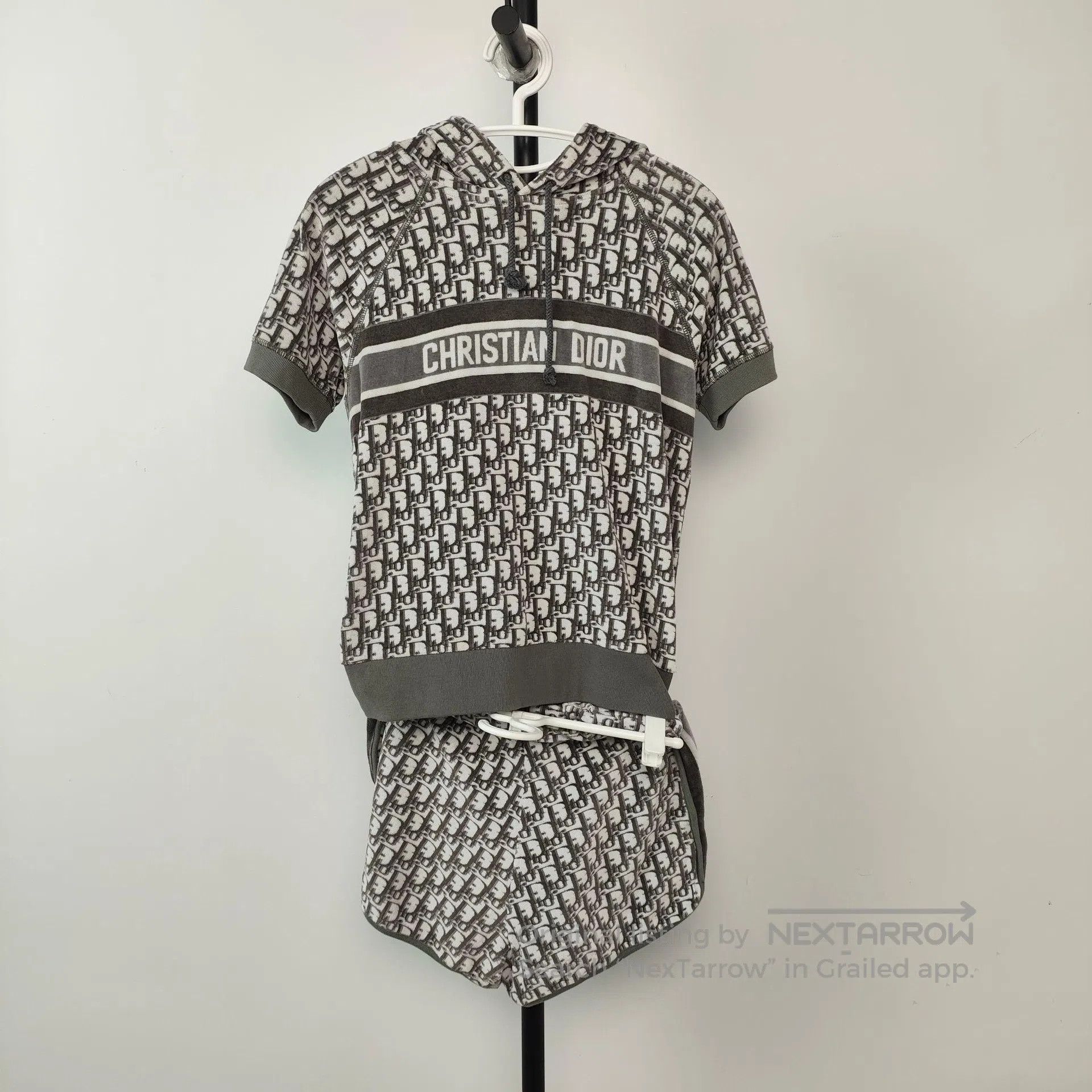 Dior Dior Grey Camo Print Hooded Short Sleeve Sweatshirt| Size US XS / EU 42 / 0 - 9 Thumbnail