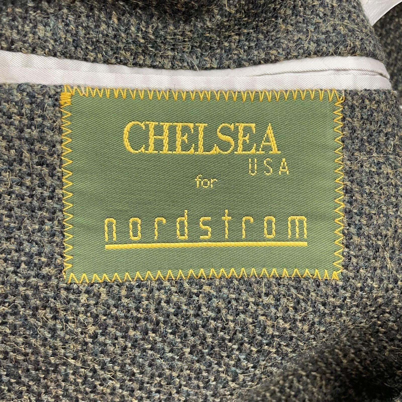 Nordstrom Nordstrom Men's 100% Wool 3-Button Tweed Blazer Green/Elbow Size 42L - 8 Thumbnail