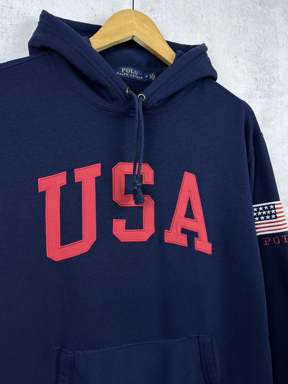 Polo Ralph Lauren Polo Ralph Lauren USA Flag Big Logo Hoodie Hype Y2K Retro Size US M / EU 48-50 / 2 - 3 Thumbnail