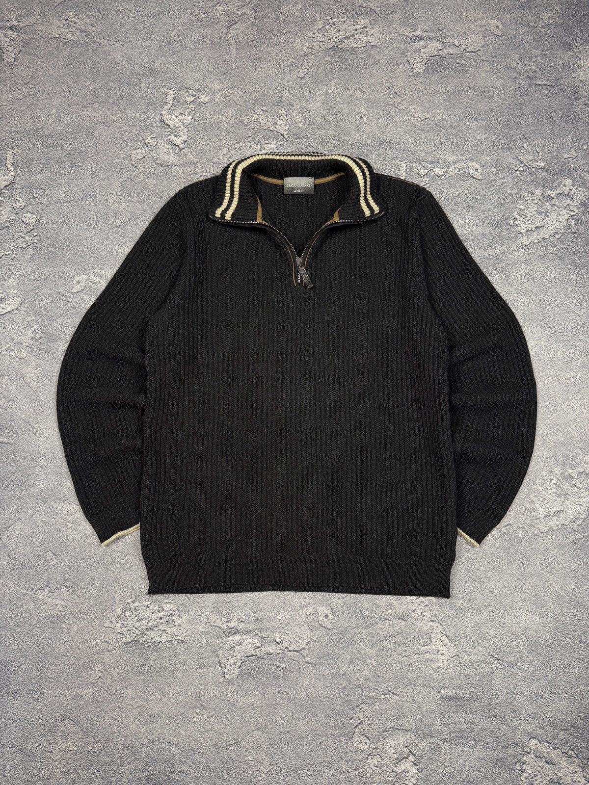 Carlo Colucci × Vintage Vintage Carlo Colucci 1/3 Zip Faded Sweater Size US L / EU 52-54 / 3 - 1 Thumbnail