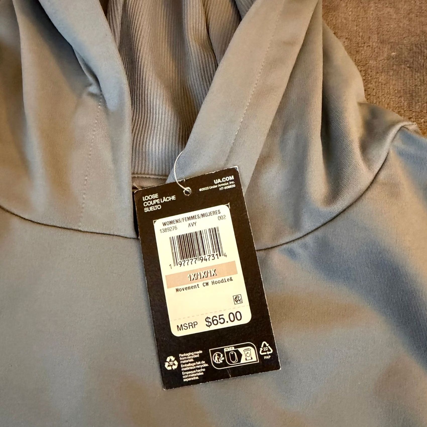 Under Armour Under Armour Hoodie Pullover Loose Fit Womens 1X Gray NWT Size XL / US 12-14 / IT 48-50 - 3 Thumbnail