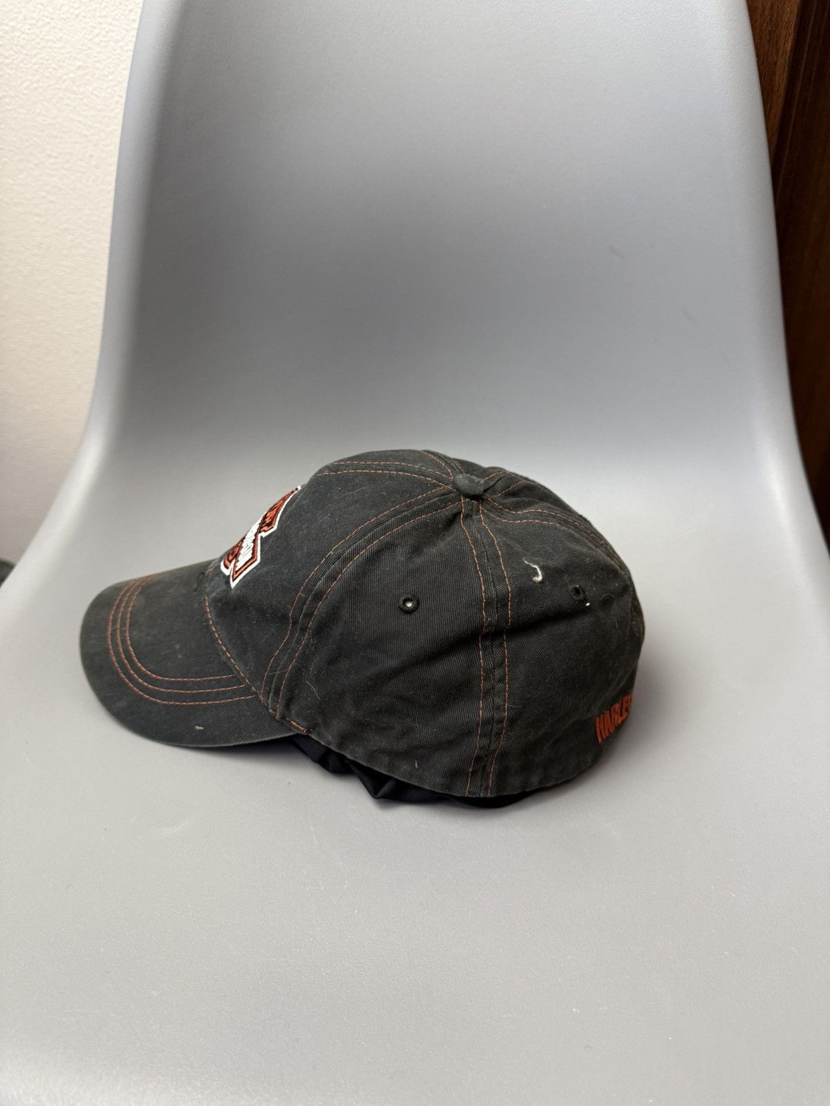 Harley Davidson Vintage Harley Davidson Denim Faded Flame Cap Y2K Size ONE SIZE - 4 Thumbnail