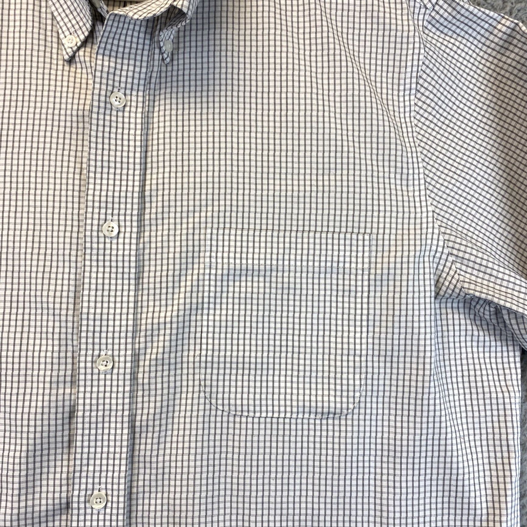 Croft & Barrow Croft & Barrow Dress Shirt Mens 17 32/33 Gray Checkered Easy Care Classic /72-18 Blue Multicolor 32/33 Sleeve Men Size 46R - 2 Thumbnail