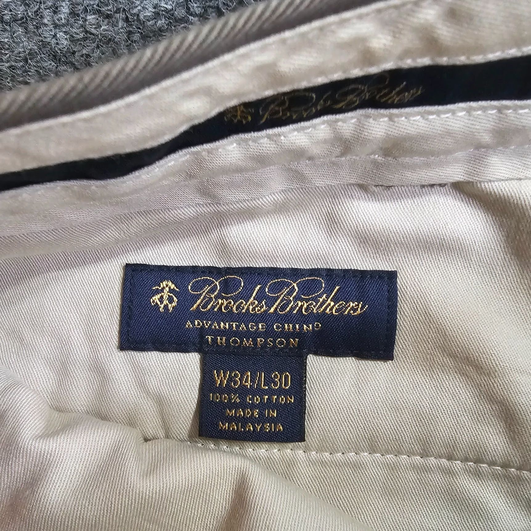 Brooks Brothers Brooks Brothers Dress Pants Men 34x33 Brown Advantage Chino Thompson Neutral Size US 34 / EU 50 - 3 Thumbnail