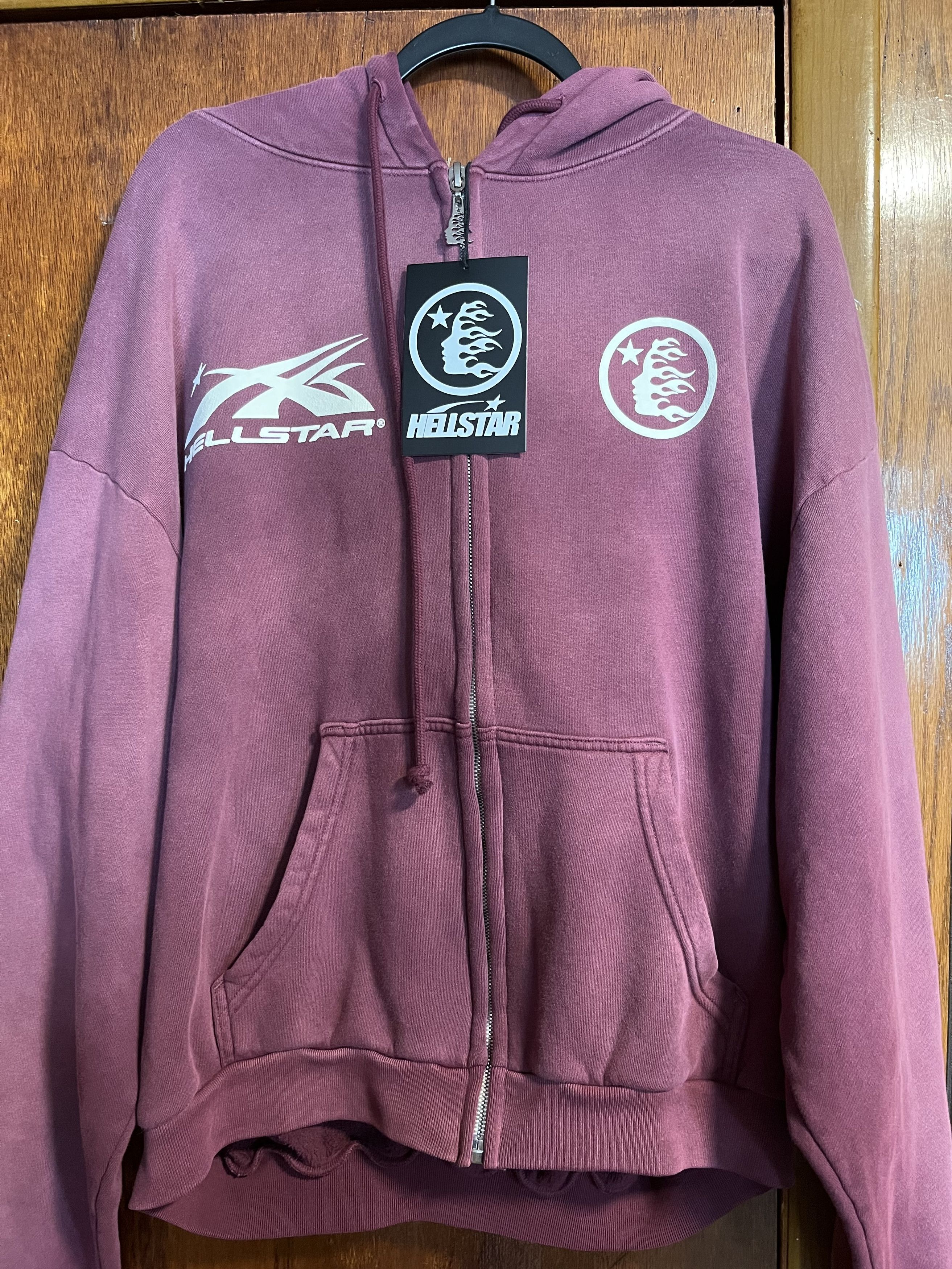 HELLSTAR Hellstar Mirror Face Zip Up Hooded Sweatshirt (Large) Size US L / EU 52-54 / 3 - 1 Thumbnail