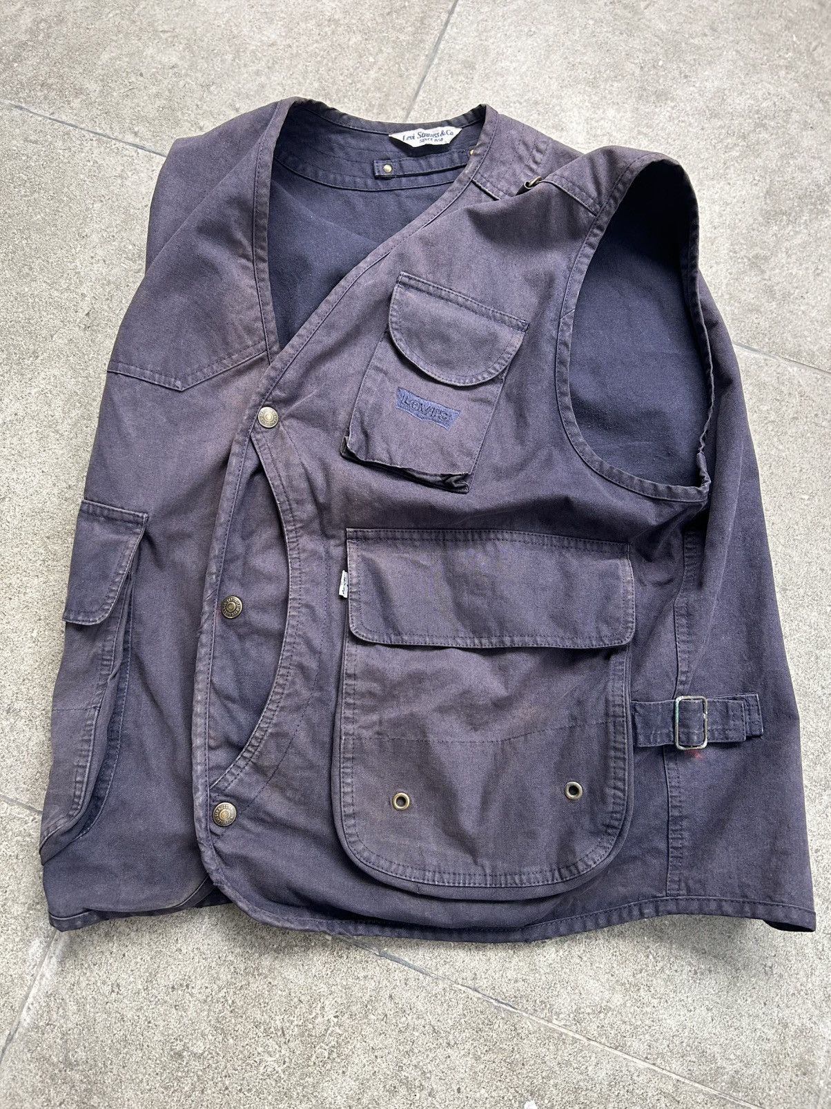 Levi's Vintage 70’s Levi’s Distressed Stone Washed Blue Vest Size US L / EU 52-54 / 3 - 3 Thumbnail