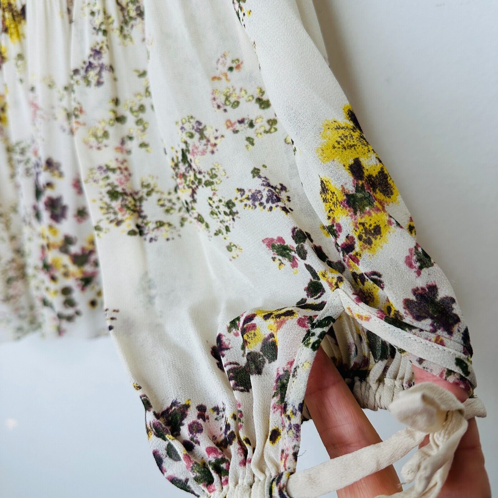 Aritzia Aritzia Wilfred Talence Cream Multi Floral Off Shoulder Top Size XS / US 0-2 / IT 36-38 - 3 Thumbnail