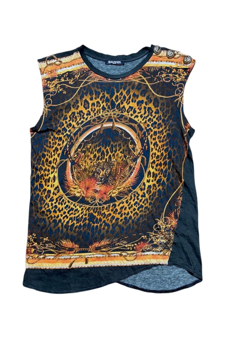 Balmain Vintage balmain leopard sleeve les asymetris tshirt Size XS / US 0-2 / IT 36-38 - 1 Thumbnail