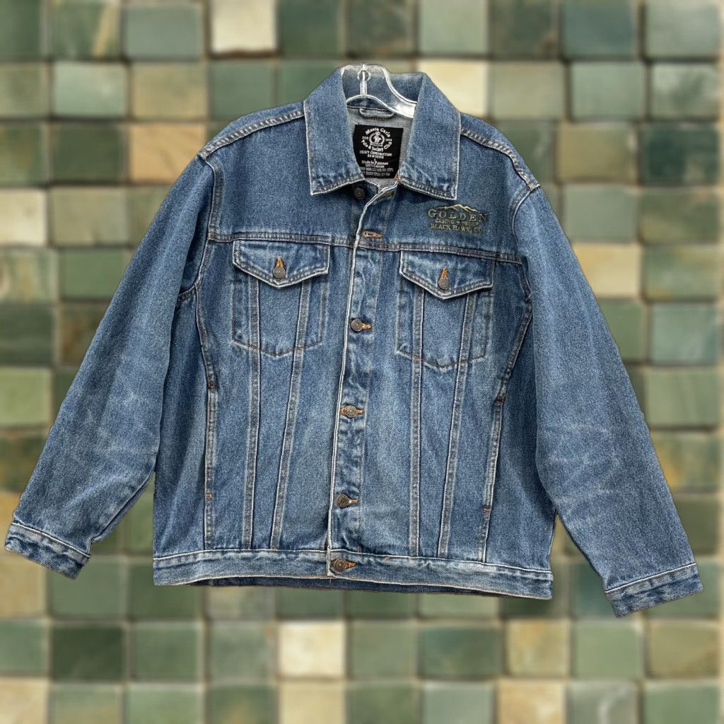 Denime VINTAGE Monte Carlo Jean Jacket Mens Large Denim 90's Classic Wes Trucker Shirt Jackets Jacket Blue 90s Western Streetwear Mens Size US 33 - 1 Thumbnail