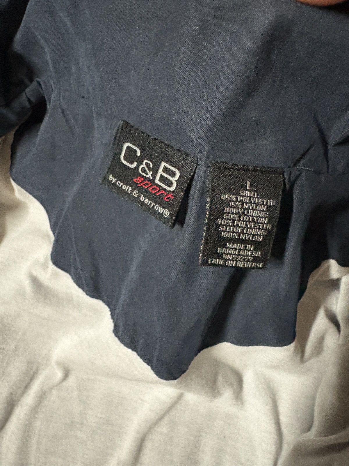 Croft & Barrow Vintage 90s Croft & Barrow Stripe Windbreaker Jacket Navy Size US L / EU 52-54 / 3 - 6 Thumbnail