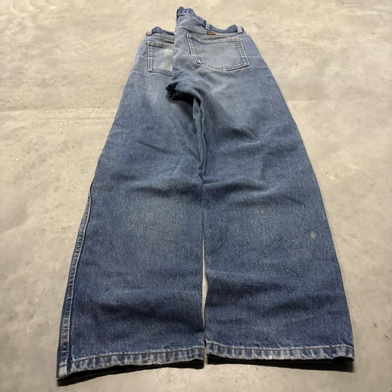 Japanese Brand × Vintage Crazy Vintage Y2K/2000s Grunge Faded Dark Wash Distressed Denim Jeans! Size US 34 / EU 50 - 4 Thumbnail