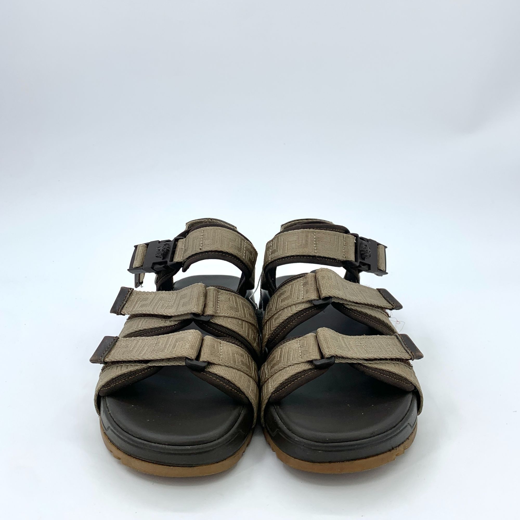Versace Versace Black & Brown Fabric Velcro Sandals (Size 40) Size US 7 / EU 40 - 6 Thumbnail