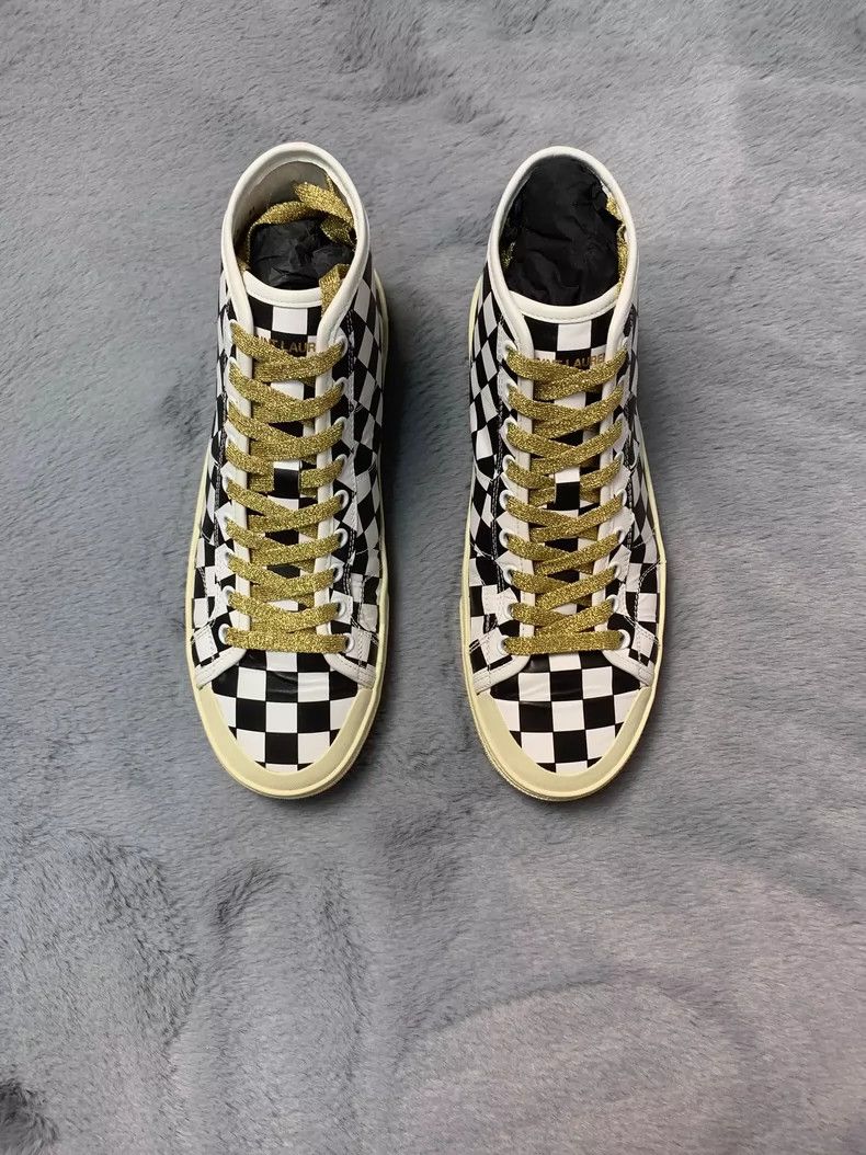 Saint Laurent Paris Saint Laurent Checkerboard High-Top Sneakers - dmc Size US 8.5 / EU 41-42 - 1 Thumbnail