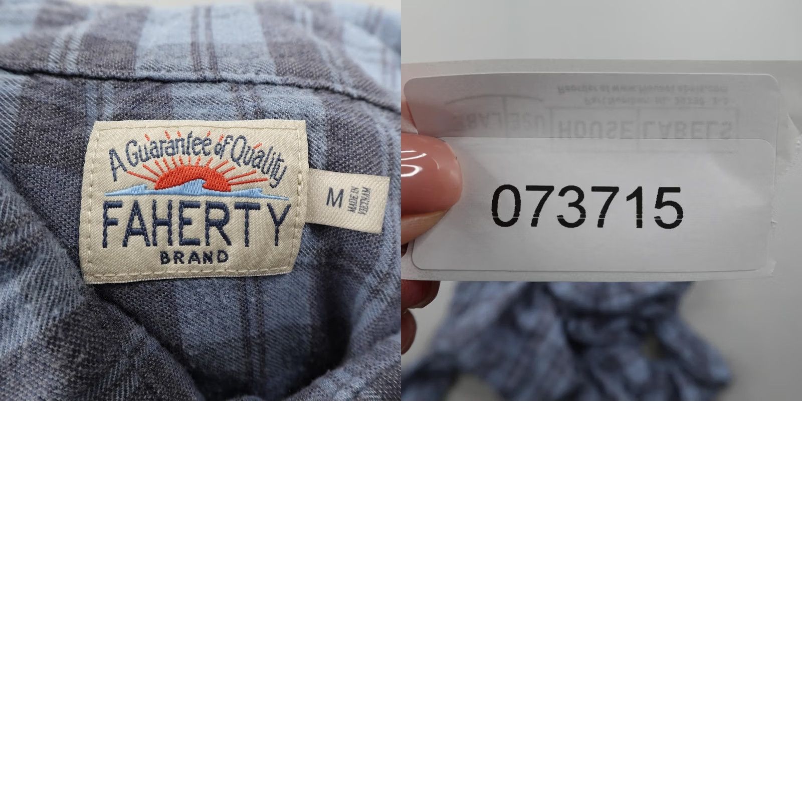 Faherty Faherty Mens Medium Blue Plaid Twill Button Up Shirt Lightweight Flex Size US M / EU 48-50 / 2 - 8 Thumbnail