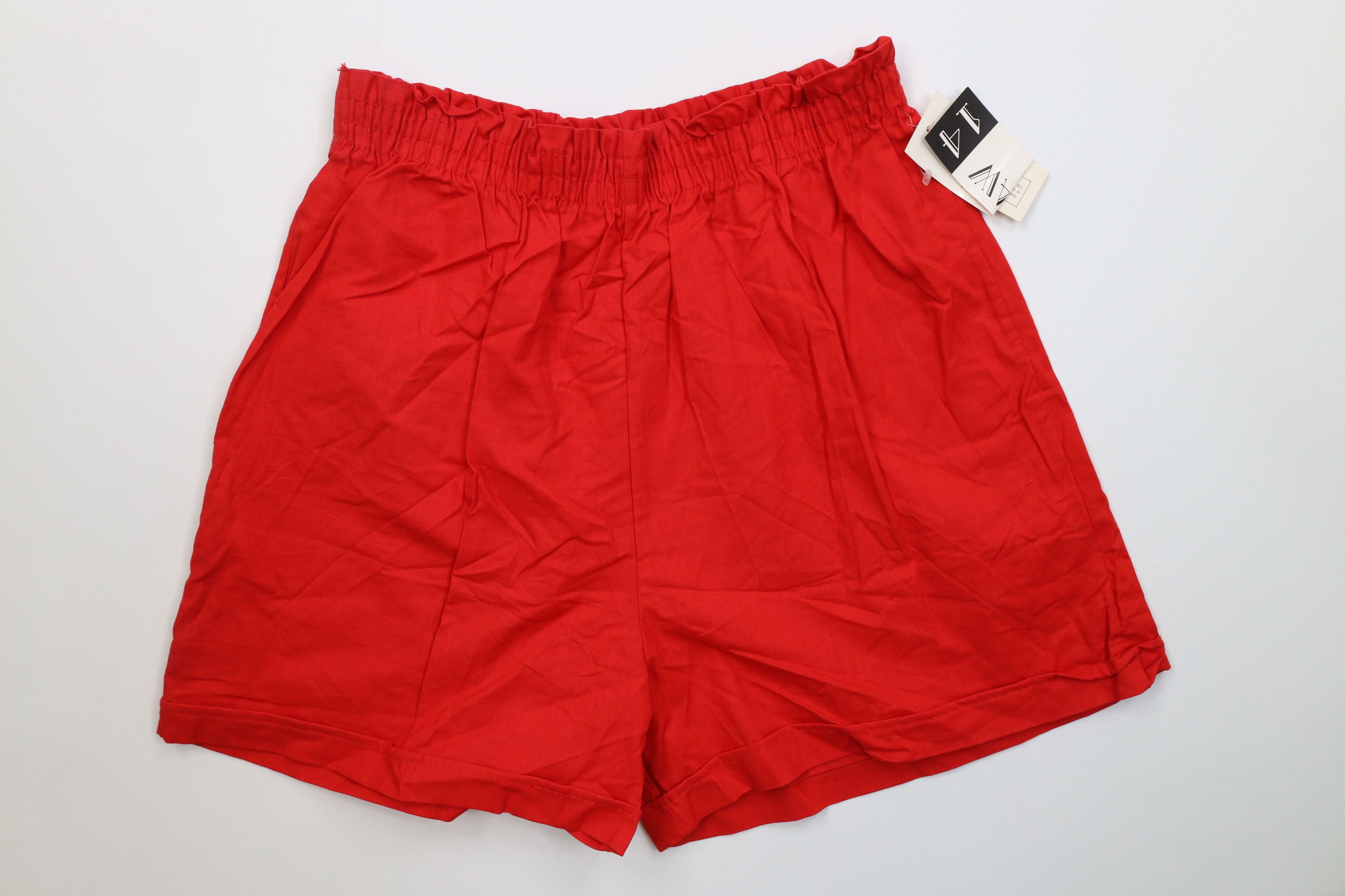 Vintage Deadstock Vintage 90s Streetwear Blank Shorts Red Cotton USA Size 36" / US 14 / IT 50 - 1 Thumbnail