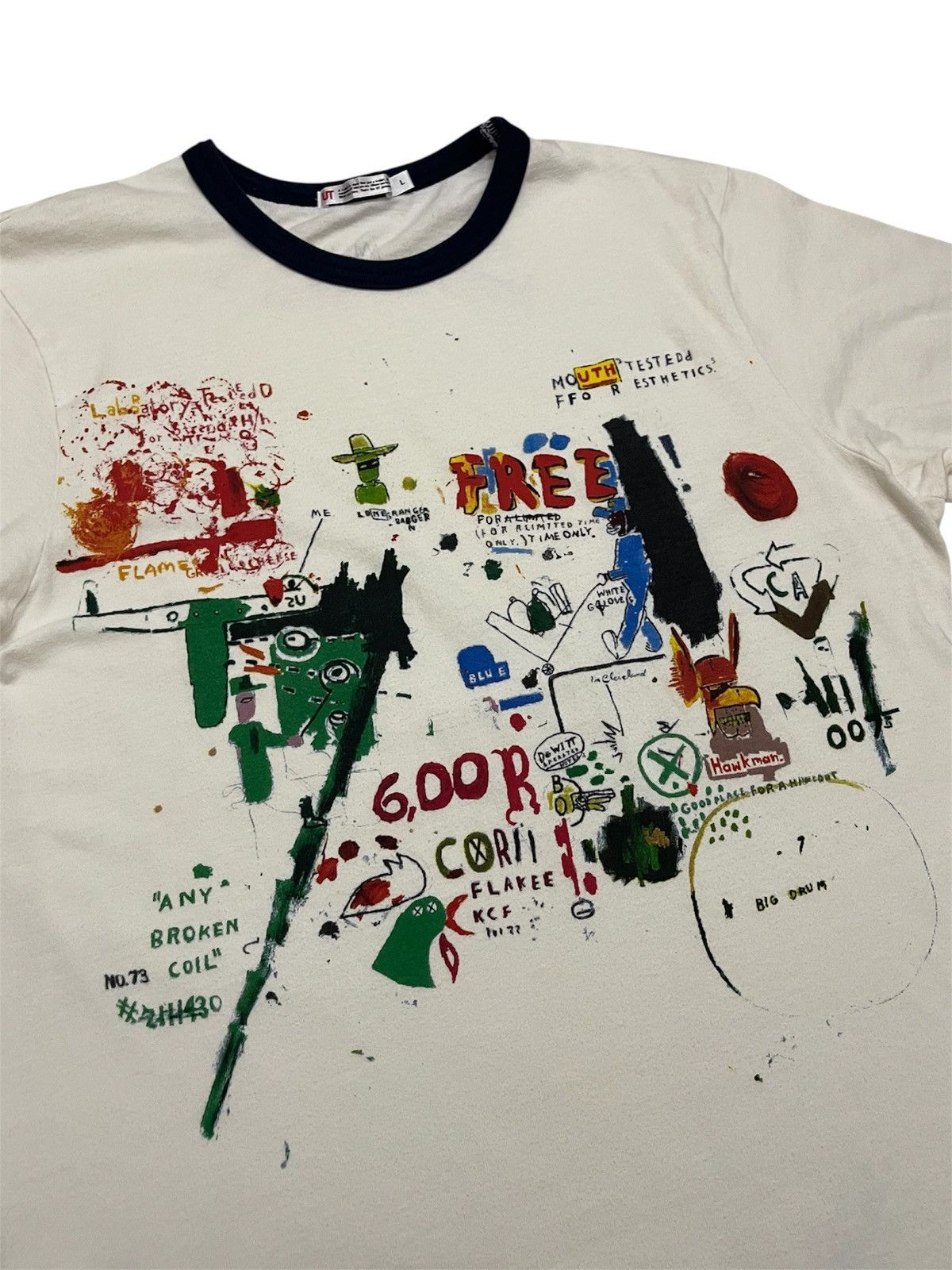 Jean-Michel Basquiat Uniqlo UT x Jean-Michel Basquiat Pop Art Ringer Tee Size US L / EU 52-54 / 3 - 3 Thumbnail