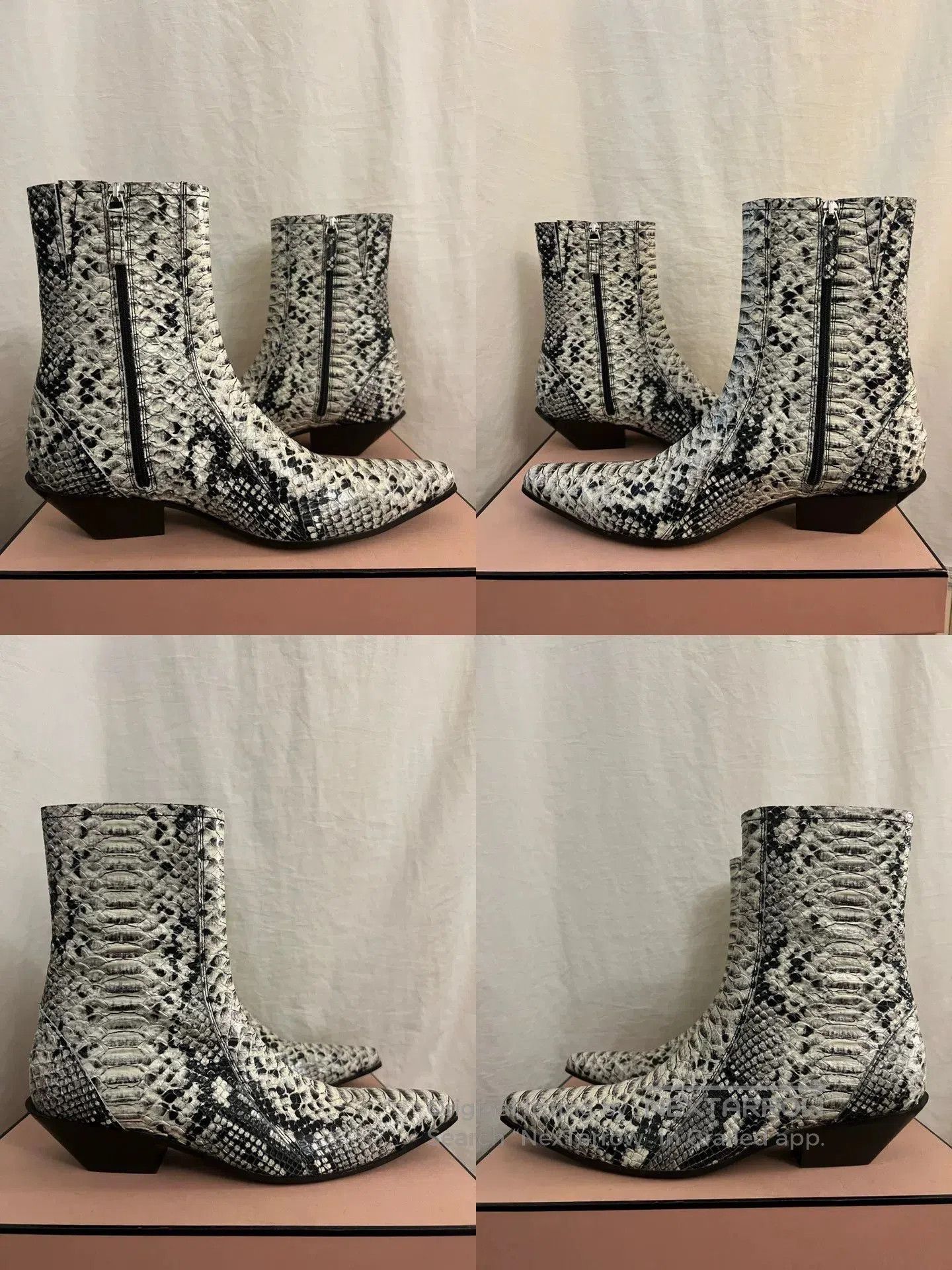 Acne Studios Acne Studios White Snakeskin Chelsea Boots. Size US 7 / IT 37 - 2 Thumbnail