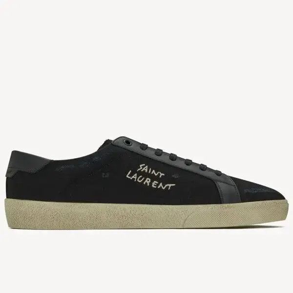 Saint Laurent Paris oc11z1225 611106 Court Classic Embroidered Sneakers Black Size US 6.5 / EU 39-40 - 1 Thumbnail