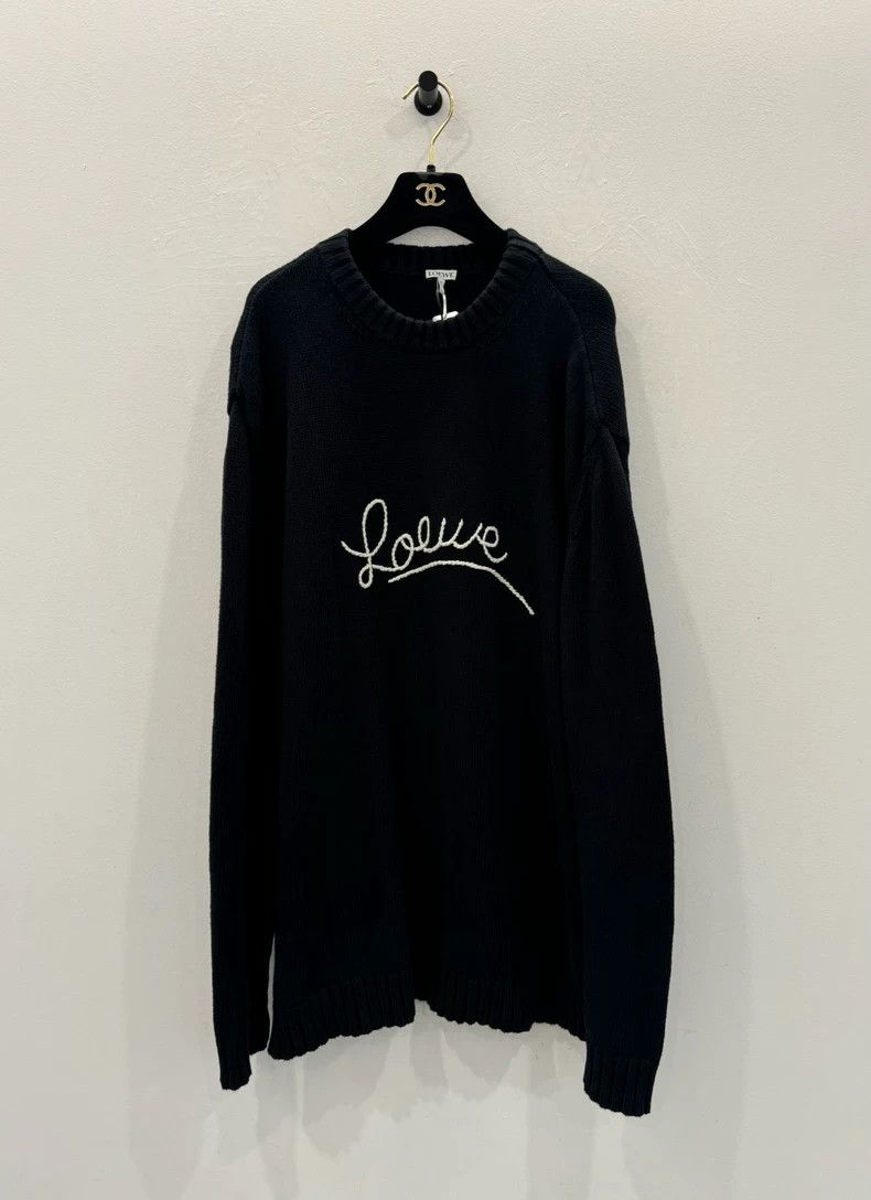 Loewe LOEWE Men's black sweater with embroidered letter logo, si Size US L / EU 52-54 / 3 - 1 Thumbnail