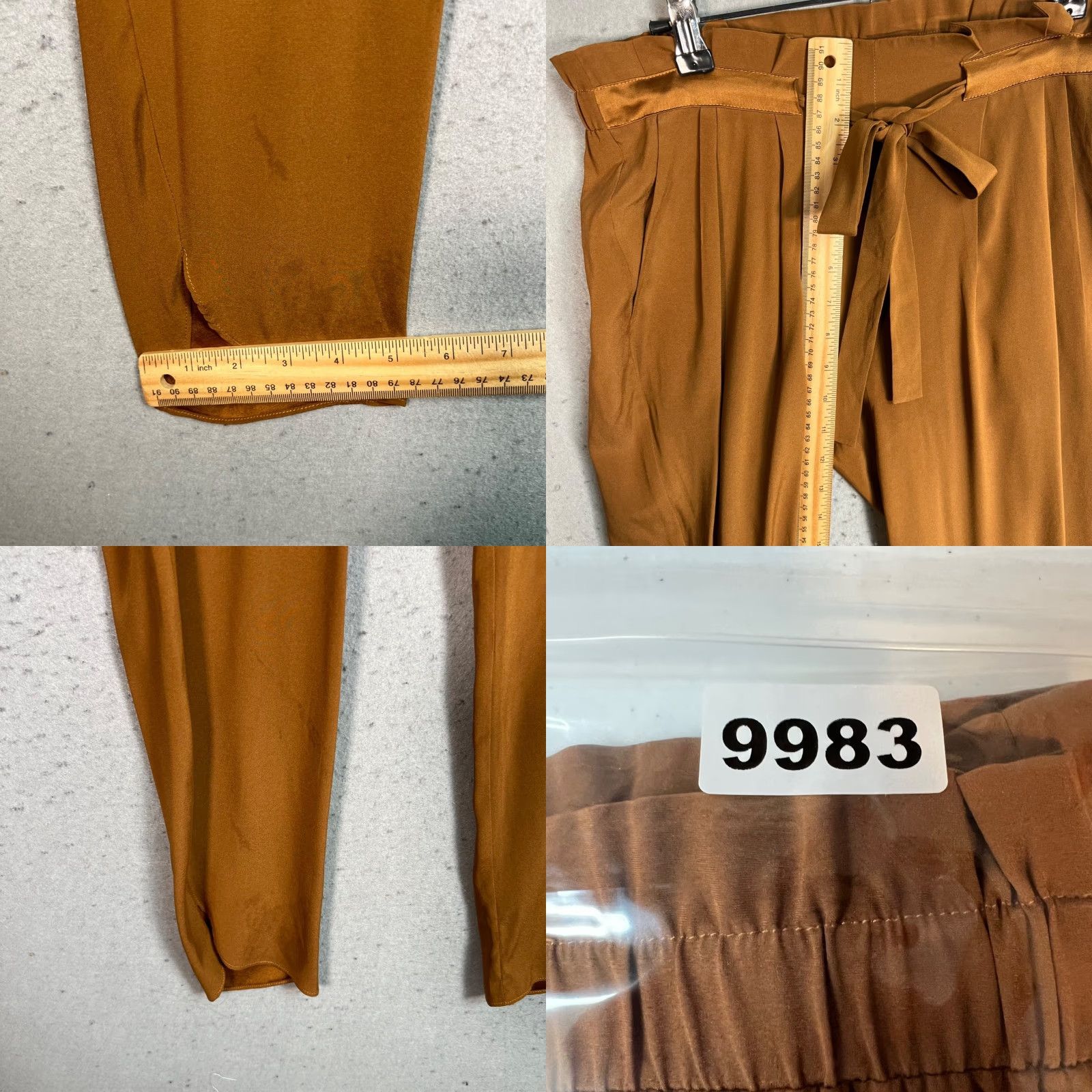 Ramy Brook Ramy Brook Womens XS Silk-Blend Tapered Leg Camel Trousers Size 26" / US 2 / IT 38 - 8 Thumbnail