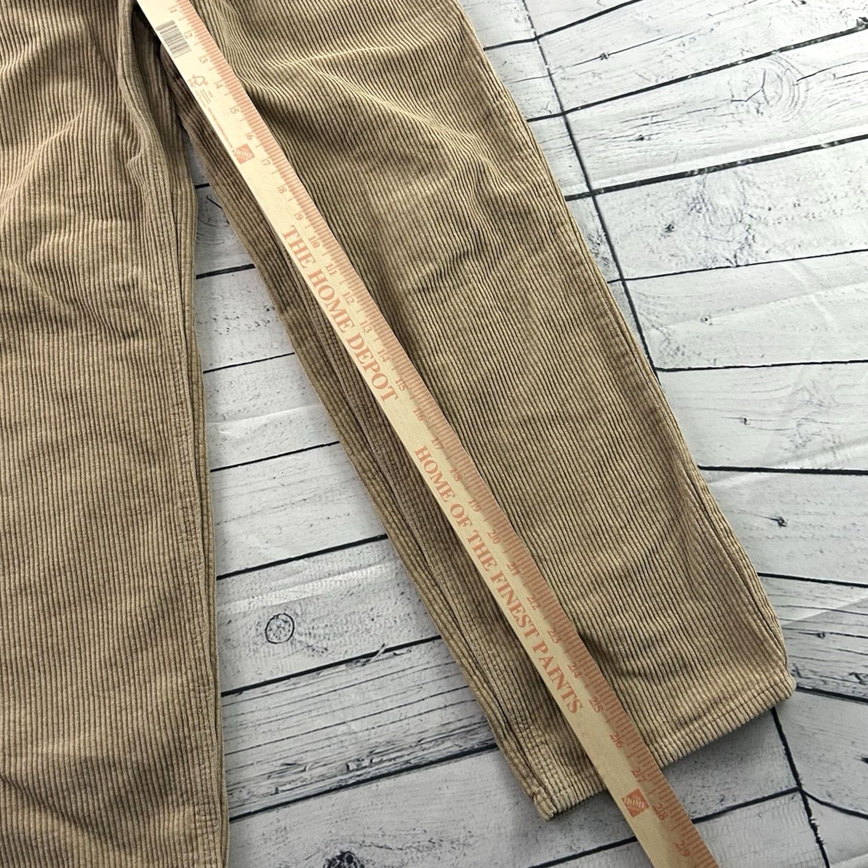 Empyre Empyre Khakis Pants Mens 27x27 Beige Corduroy 5-Pocket Relaxed Straight Fall Winter Spring Vintage No Size US 27 - 2 Thumbnail