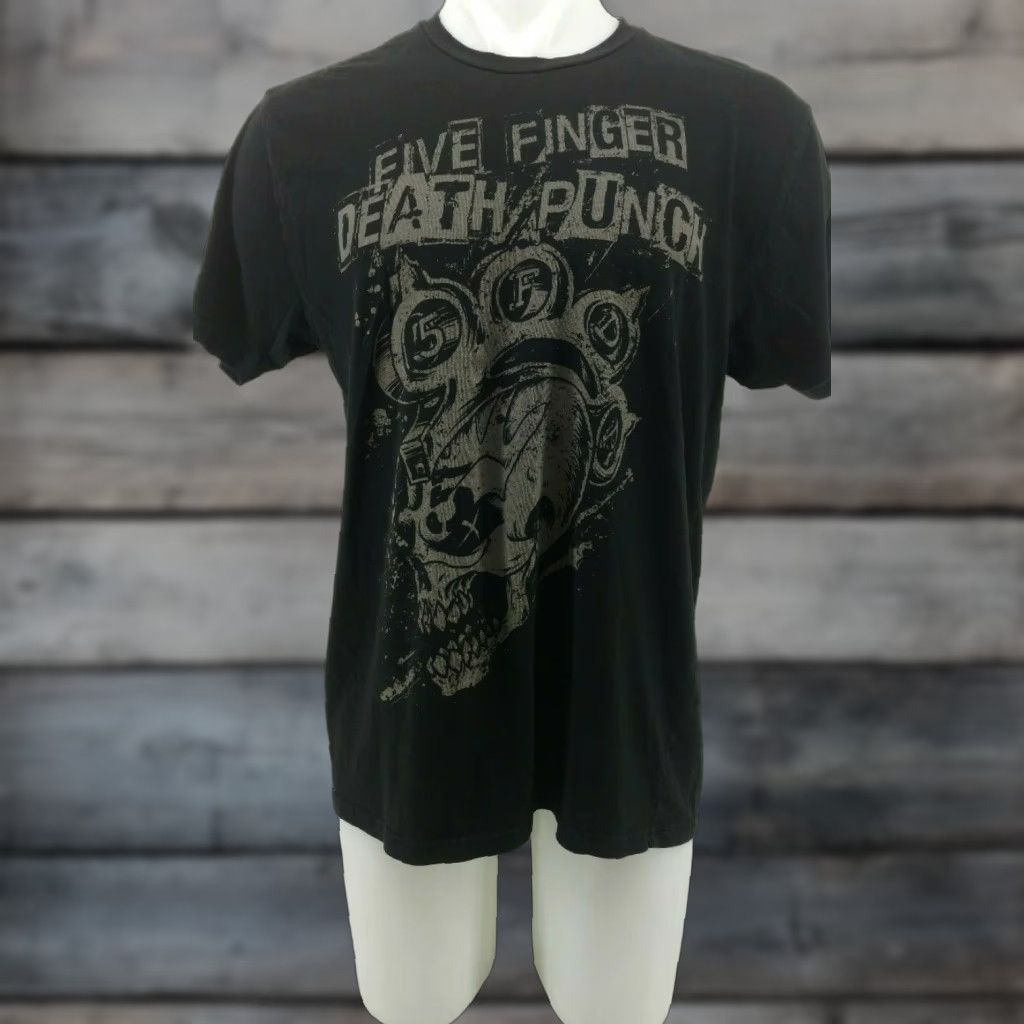 Vintage Rock Me FIVE 5 FINGER DEATH PUNCH Skull T-Shirt Men's XL Heavy Metal Black Skull Graphic Tee Men XL Size US XL / EU 56 / 4 - 1 Thumbnail