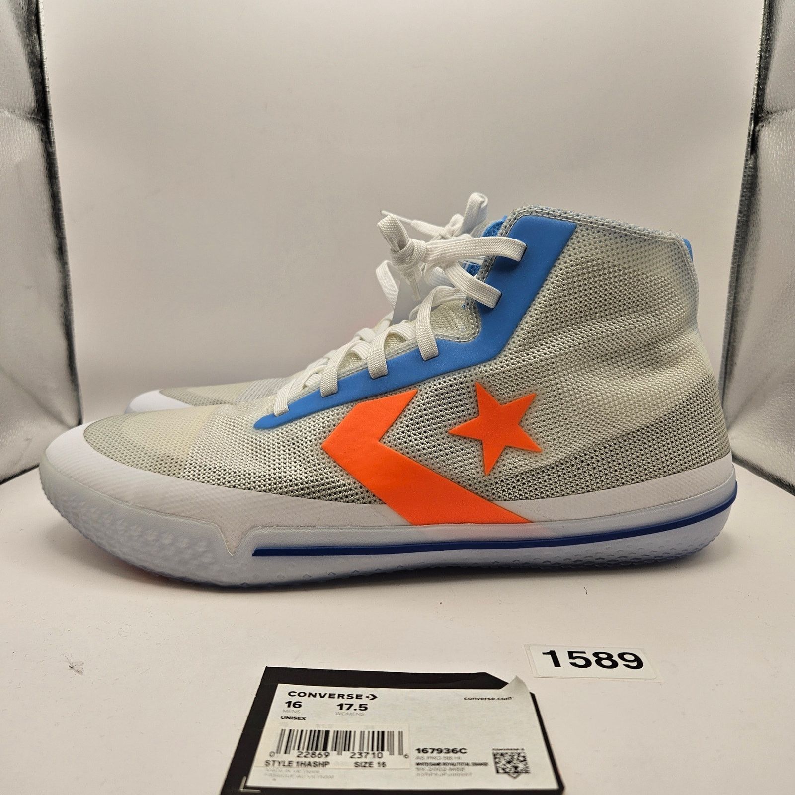Converse CONVERSE MEN'S 16 ALL STAR PRO BB HIGH SOLSTICE WHITE ROYAL Size US 15 / EU 48 - 2 Thumbnail