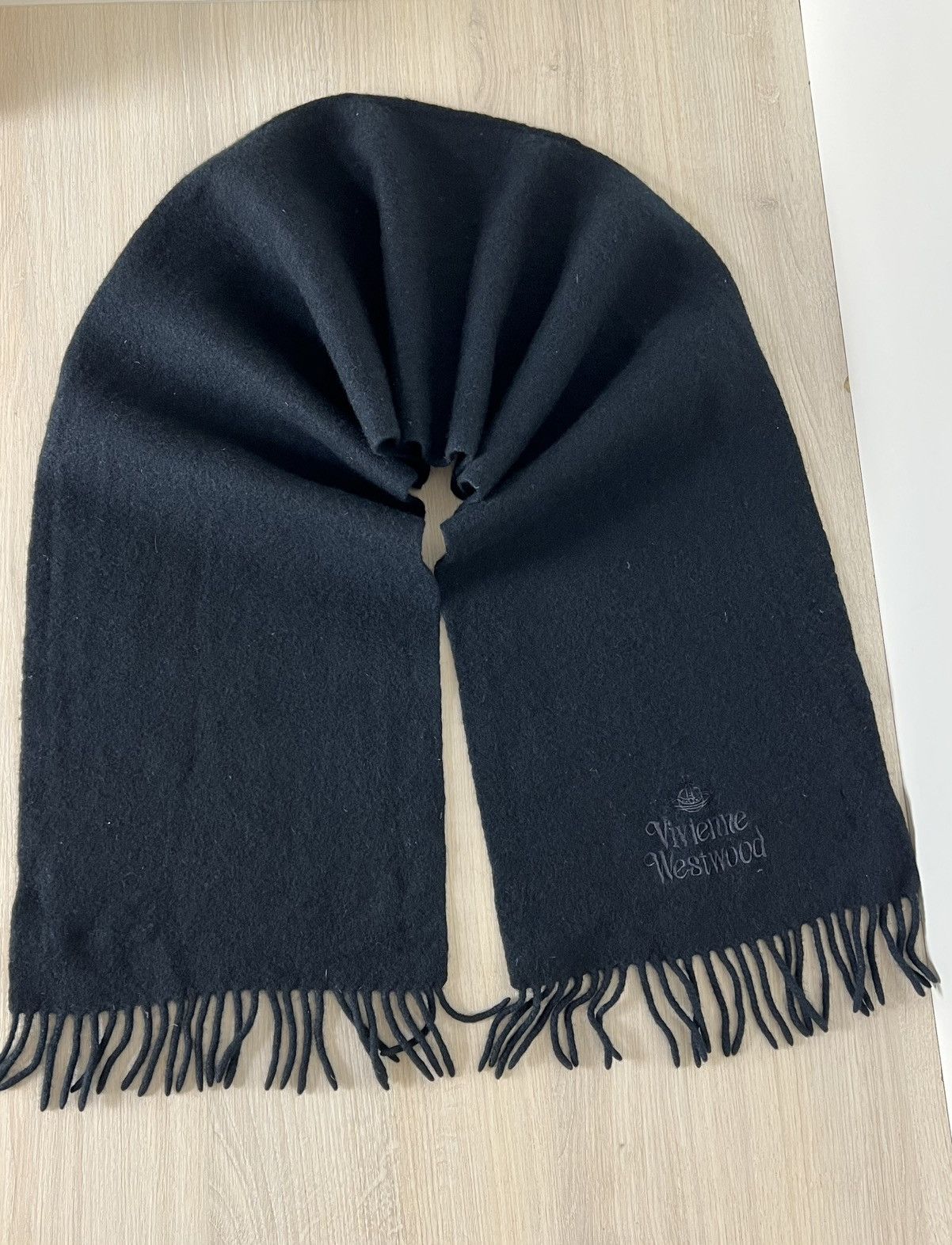 Vivienne Westwood Vivienne Westwood Embroidered Orb Logo Wool Scarf Size ONE SIZE - 3 Thumbnail