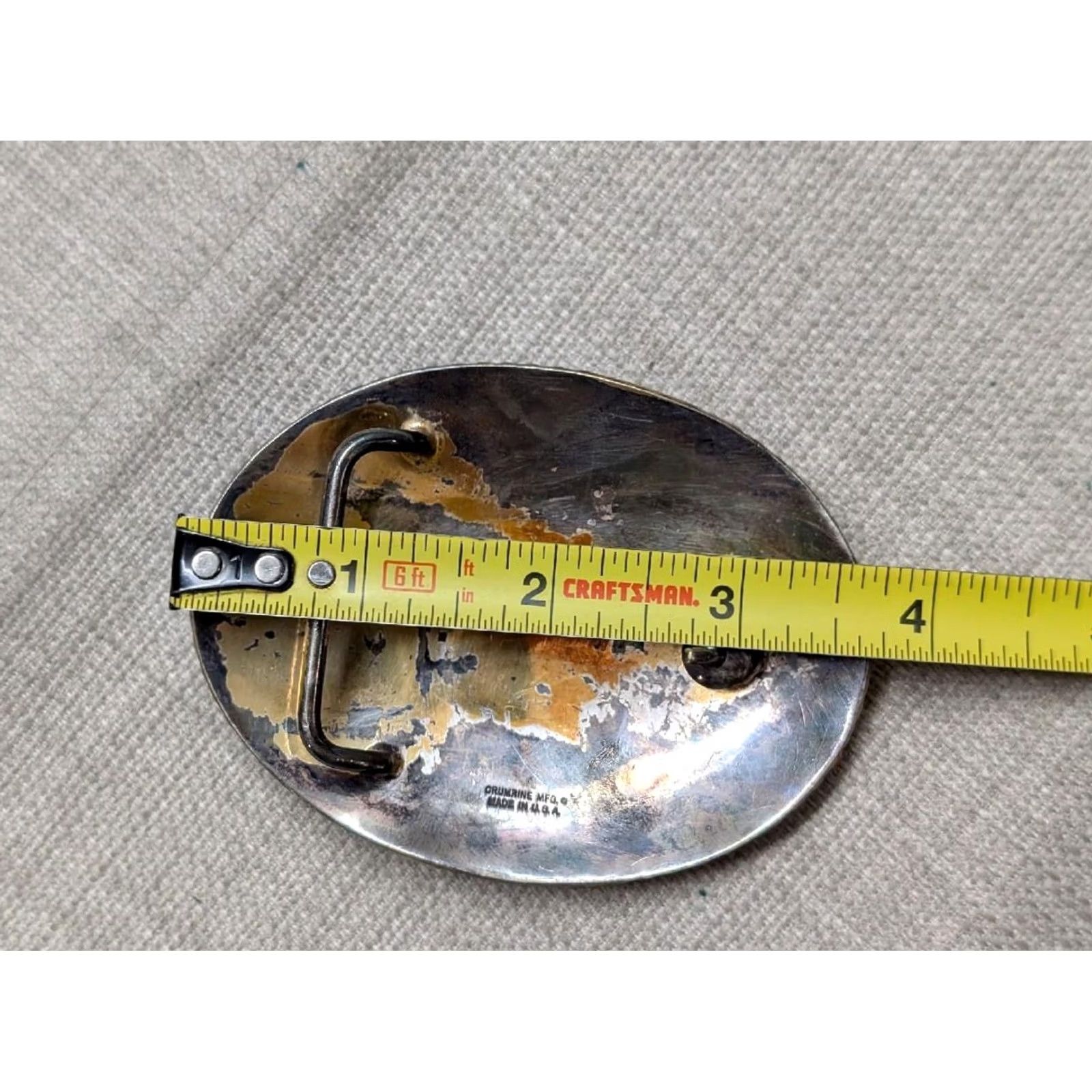 Vintage VINTAGE CRUMRINE Belt Buckle "B" heavy silver plate BRONZE sterling WESTERN Mens Size ONE SIZE - 7 Thumbnail
