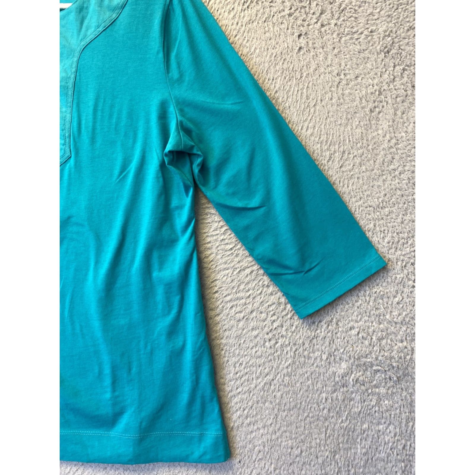 Ralph Lauren Ralph Lauren Women's Shirt Aqua LP 3/4 Sleeve V-Neck Pullover Solid Casual Size L / US 10 / IT 46 - 3 Thumbnail