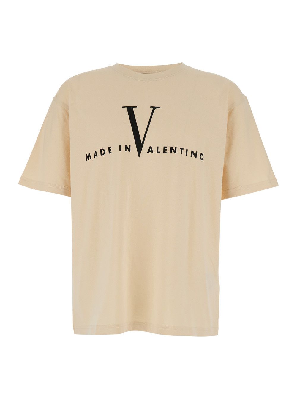 Valentino T-Shirt Beige with Logo Print on the Front in Cotton for Men Size US L / EU 52-54 / 3 - 1 Thumbnail