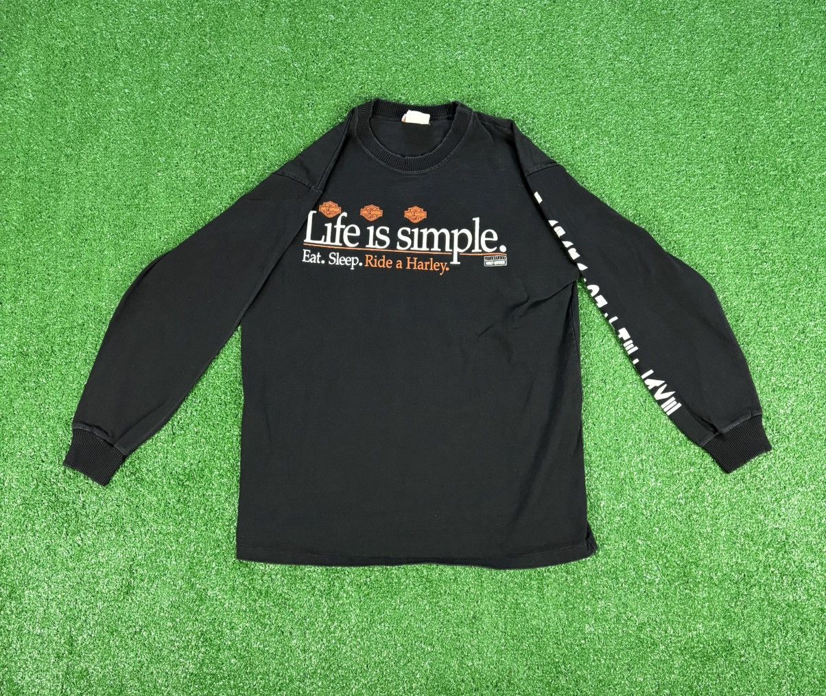 Harley Davidson × Vintage Vintage 1990s Harley Davidson Graphic long sleeve shirt Size US L / EU 52-54 / 3 - 1 Thumbnail