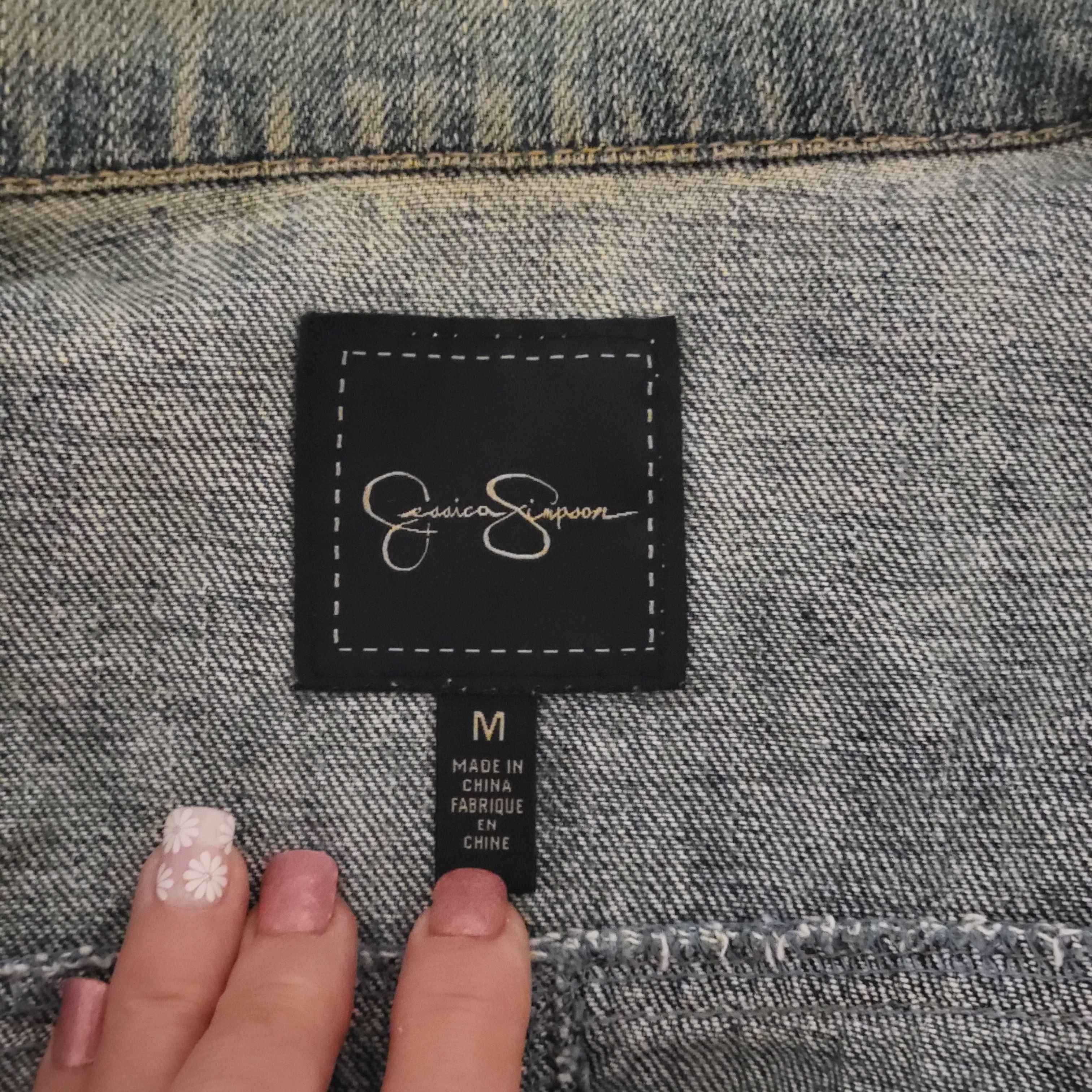 Jessica Simpson Jessica Simpson Distressed Faded Blue Denim Jean Jacket Size M / US 6-8 / IT 42-44 - 15 Thumbnail