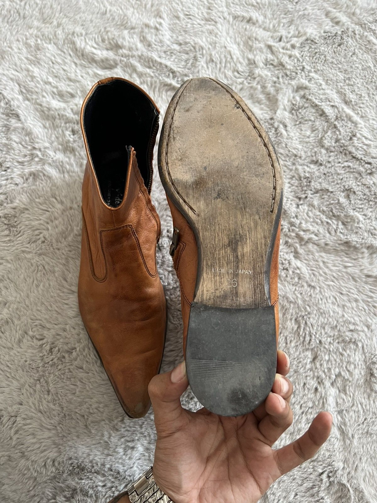 Vintage Whoop'-de-doo' Archive Japan Leather Zipper Boots Size US 9.5 / EU 42-43 - 5 Thumbnail