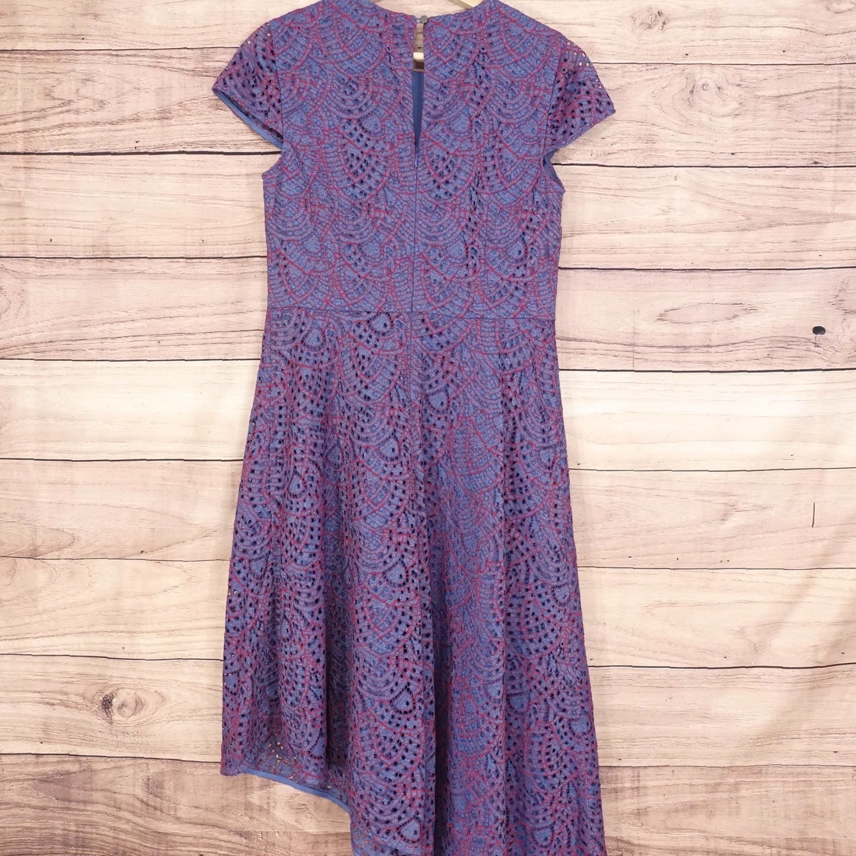 Banana Republic VINTAGE? No. Banana Republic Dress Womens 4 Blue Purple Lace Asymmetrical Hem Party Cocktail Wedding Formal Dress Size S / US 4 / IT 40 - 4 Thumbnail