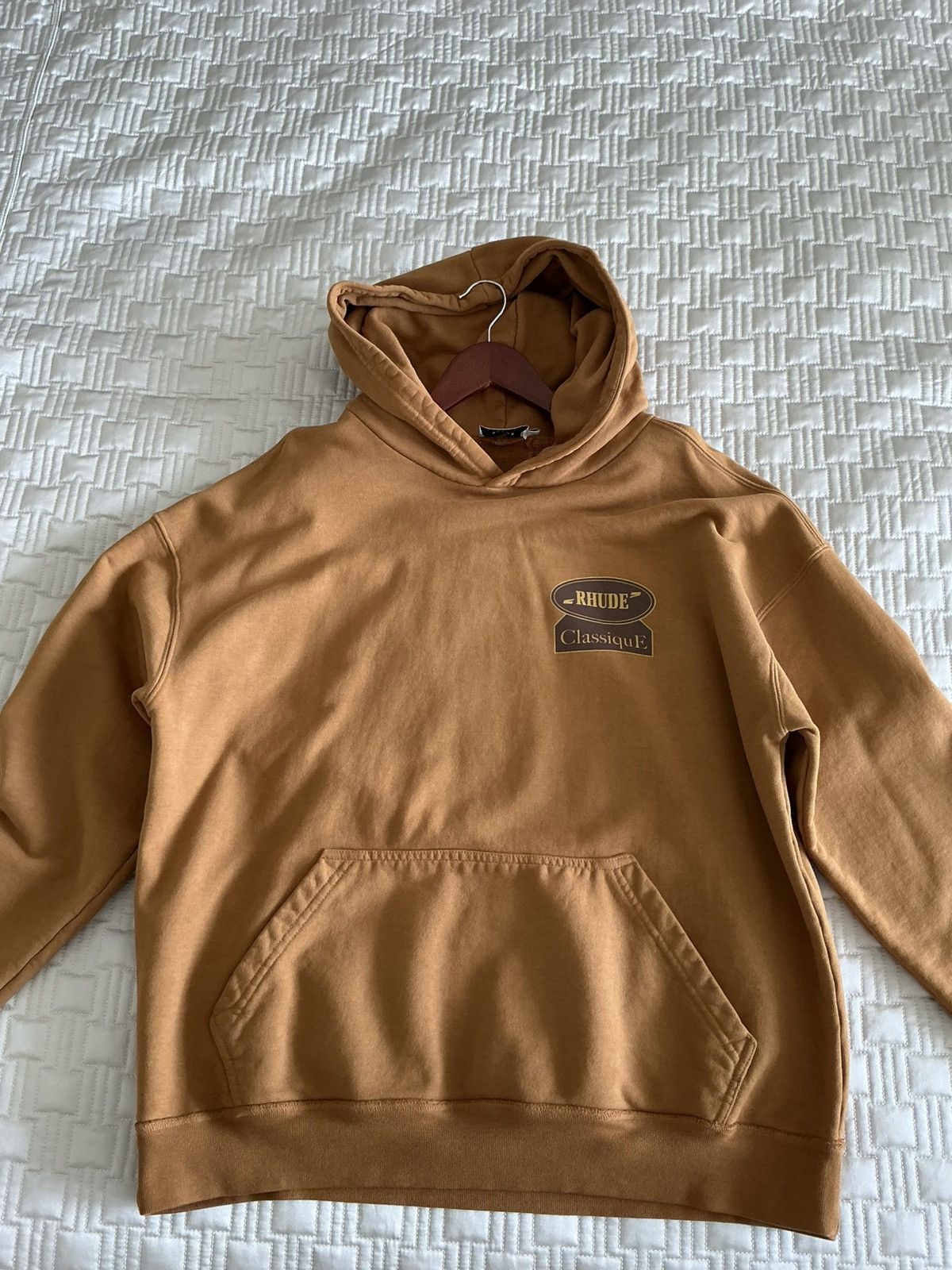 Rhude RHUDE CLASSIQUE HOODIE Tan Color Size M Size US M / EU 48-50 / 2 - 2 Thumbnail