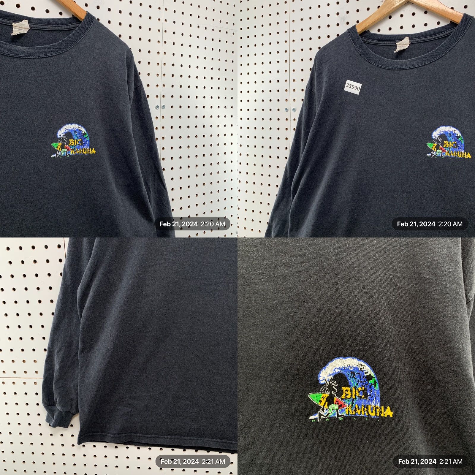 Delta VINTAGE Big Kahuna Maui Hawaii Shirt Mens XL Black Long Sleeve Surfer Size US XL / EU 56 / 4 - 8 Thumbnail