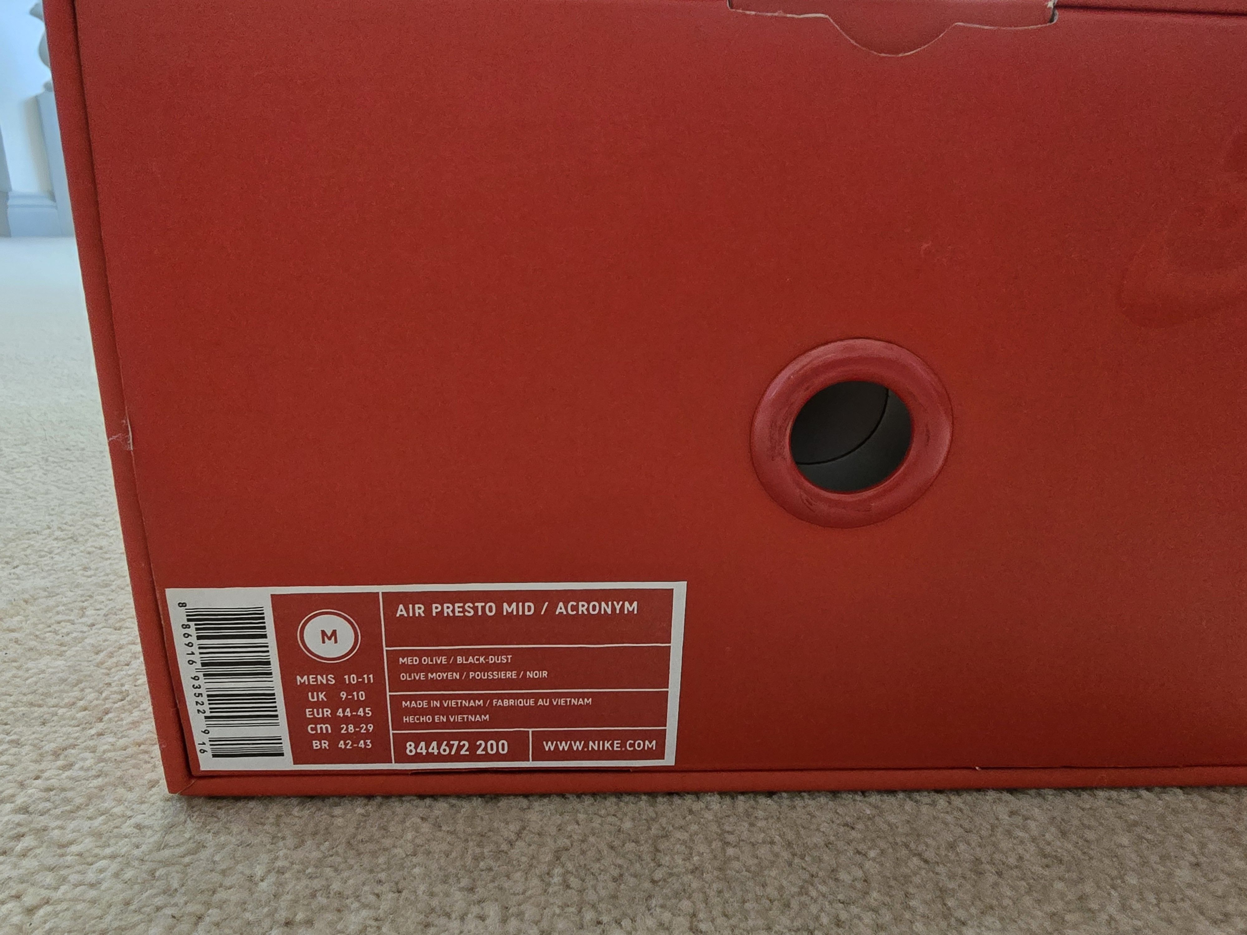 Acronym × Nike Acronym x Nike Air Presto Medium Olive/Dust-Black Size US 10.5 / EU 43-44 - 3 Thumbnail