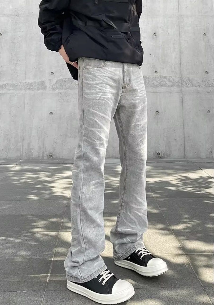 Japanese Brand × Vintage Avant garde fashion washed damage flared jeans pants Size US 28 / EU 44 - 1 Thumbnail